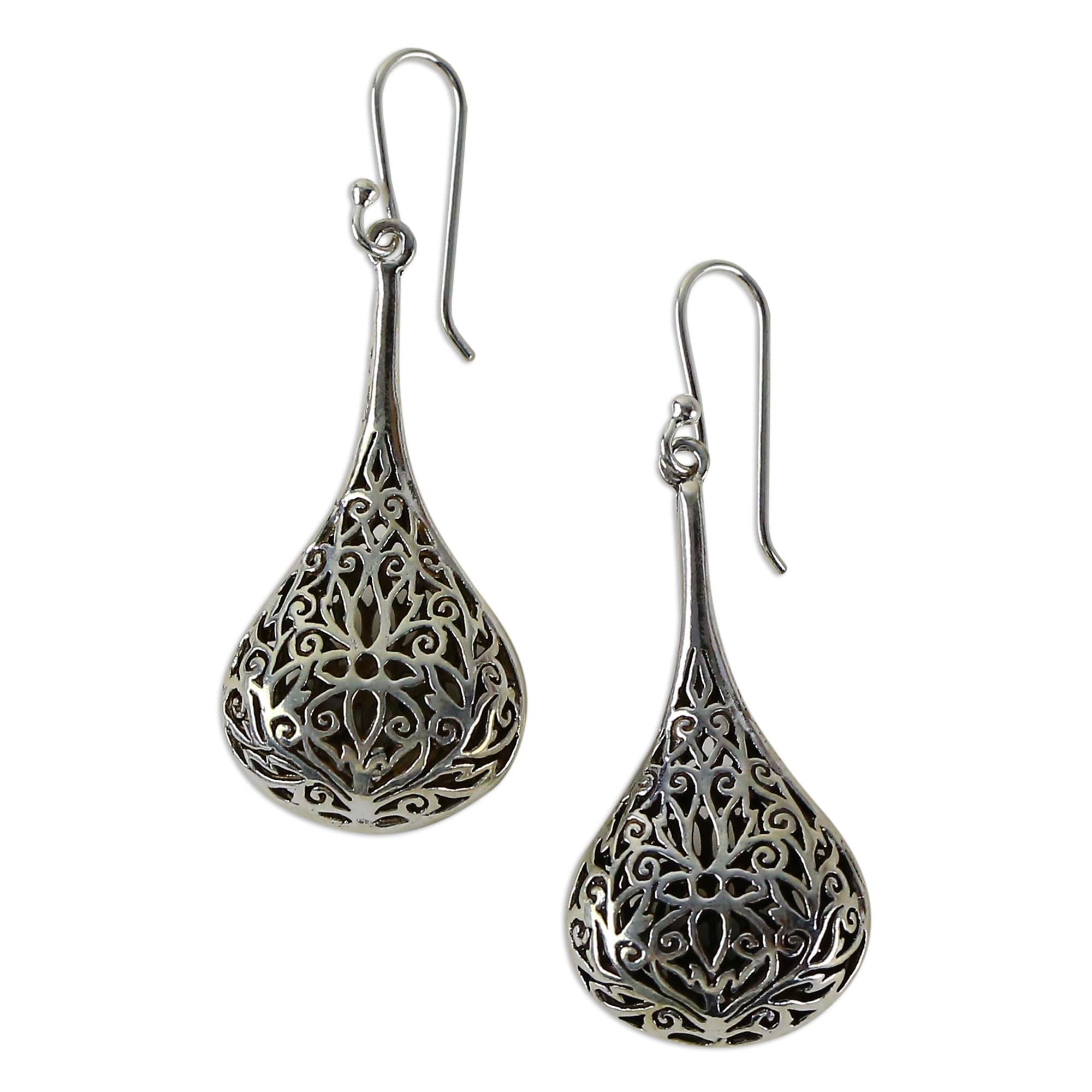 Premium Filigree Teardrop Sterling Silver Earrings - Modern Heirloom