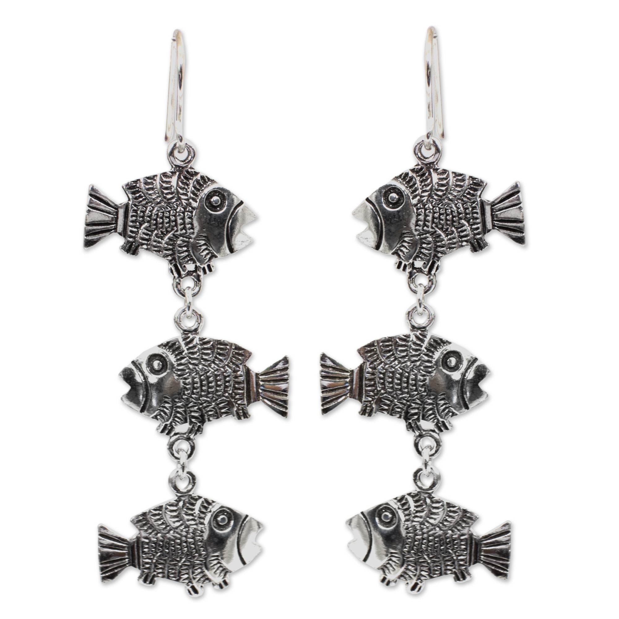 Premium Thai Fish Sterling Silver Earrings – Handcrafted Elegance