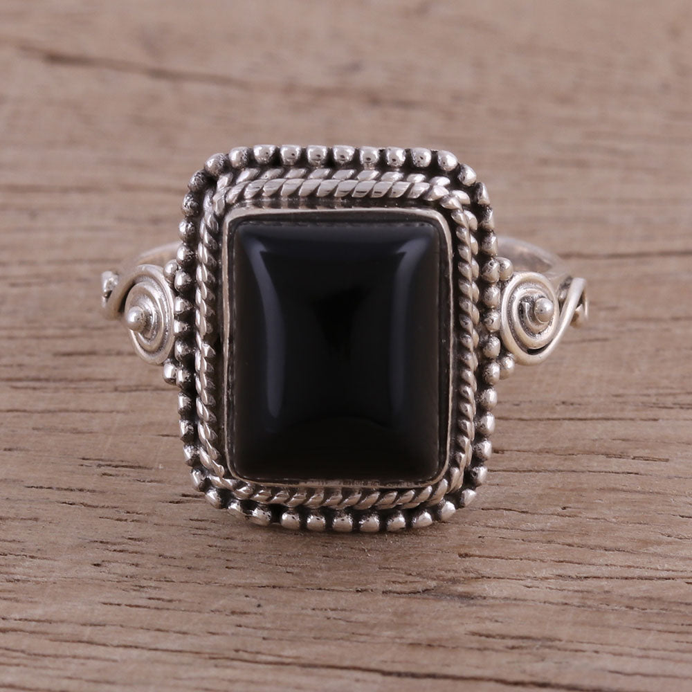 Premium Onyx & Sterling Silver Statement Cocktail Ring