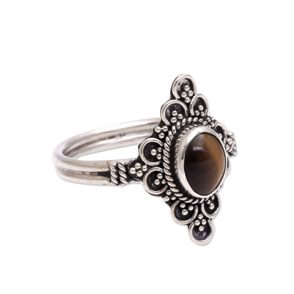 Premium Handcrafted Tiger's Eye Cocktail Ring - Bali's Finest Jewelry