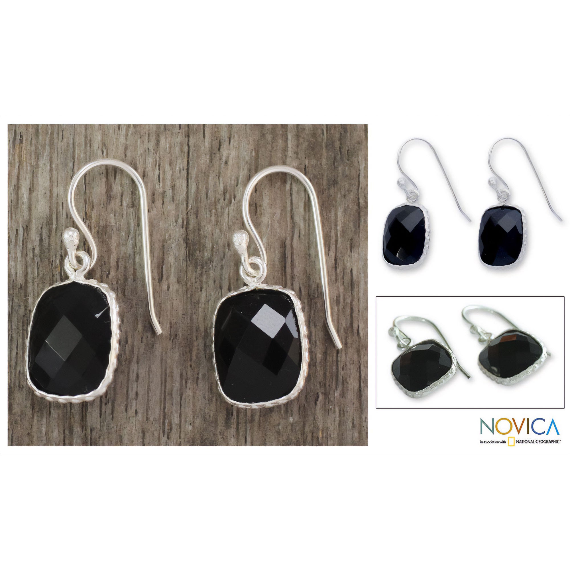 Premium Delhi Darkness Sterling Silver Onyx Earrings