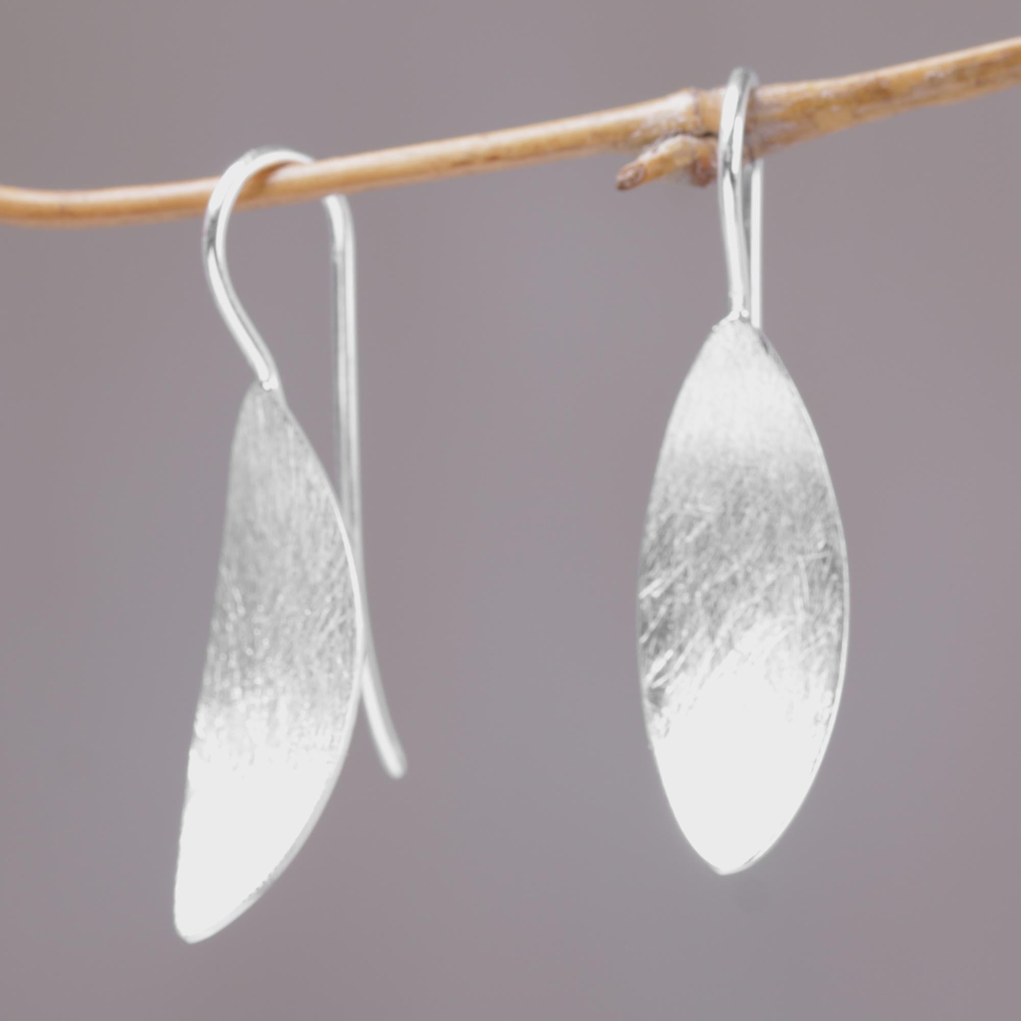 Premium Shimmering Curves Silver Drop Earrings - Handcrafted Elegance