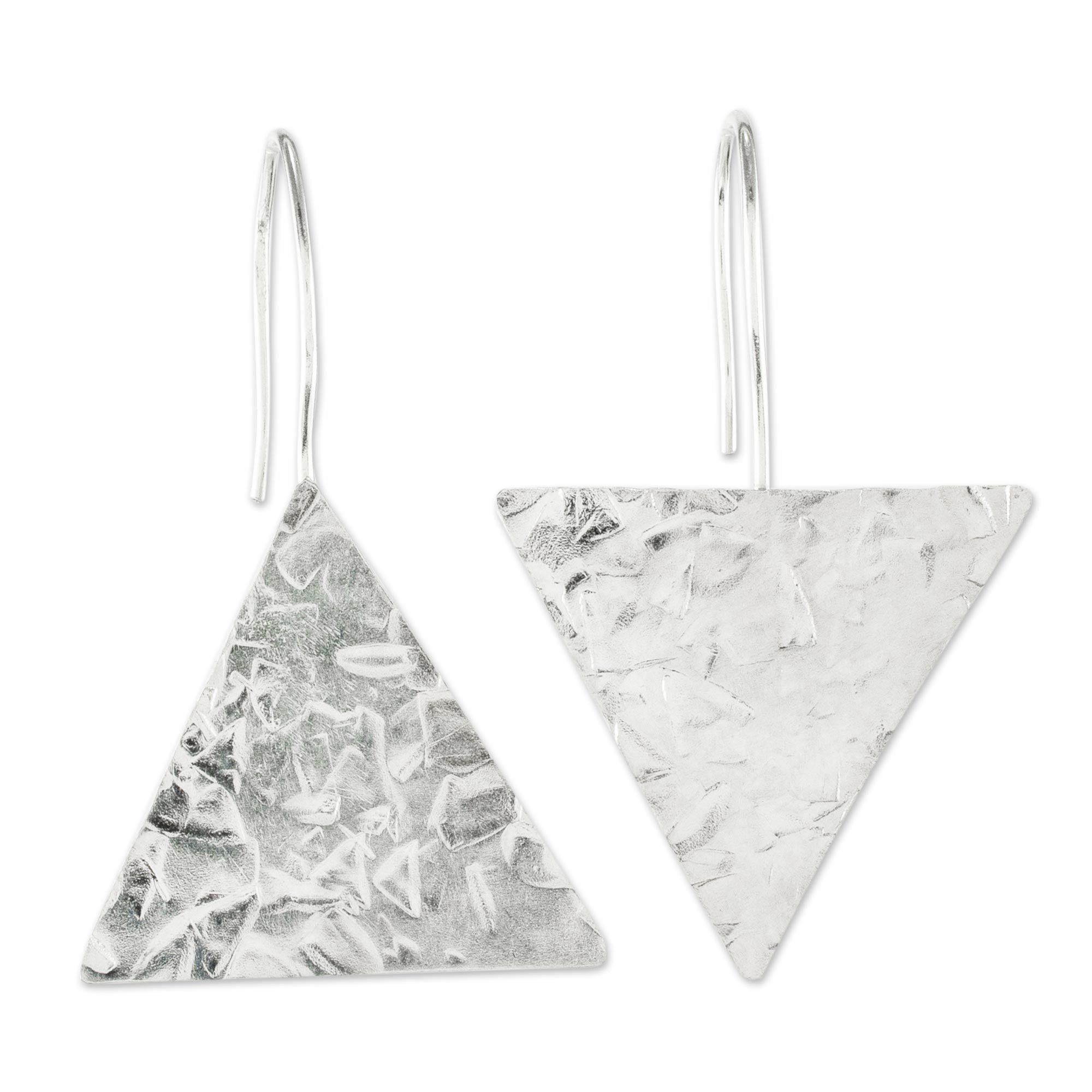 Premium Modern Sterling Silver Asymmetric Geometric Earrings by Soledad Borel