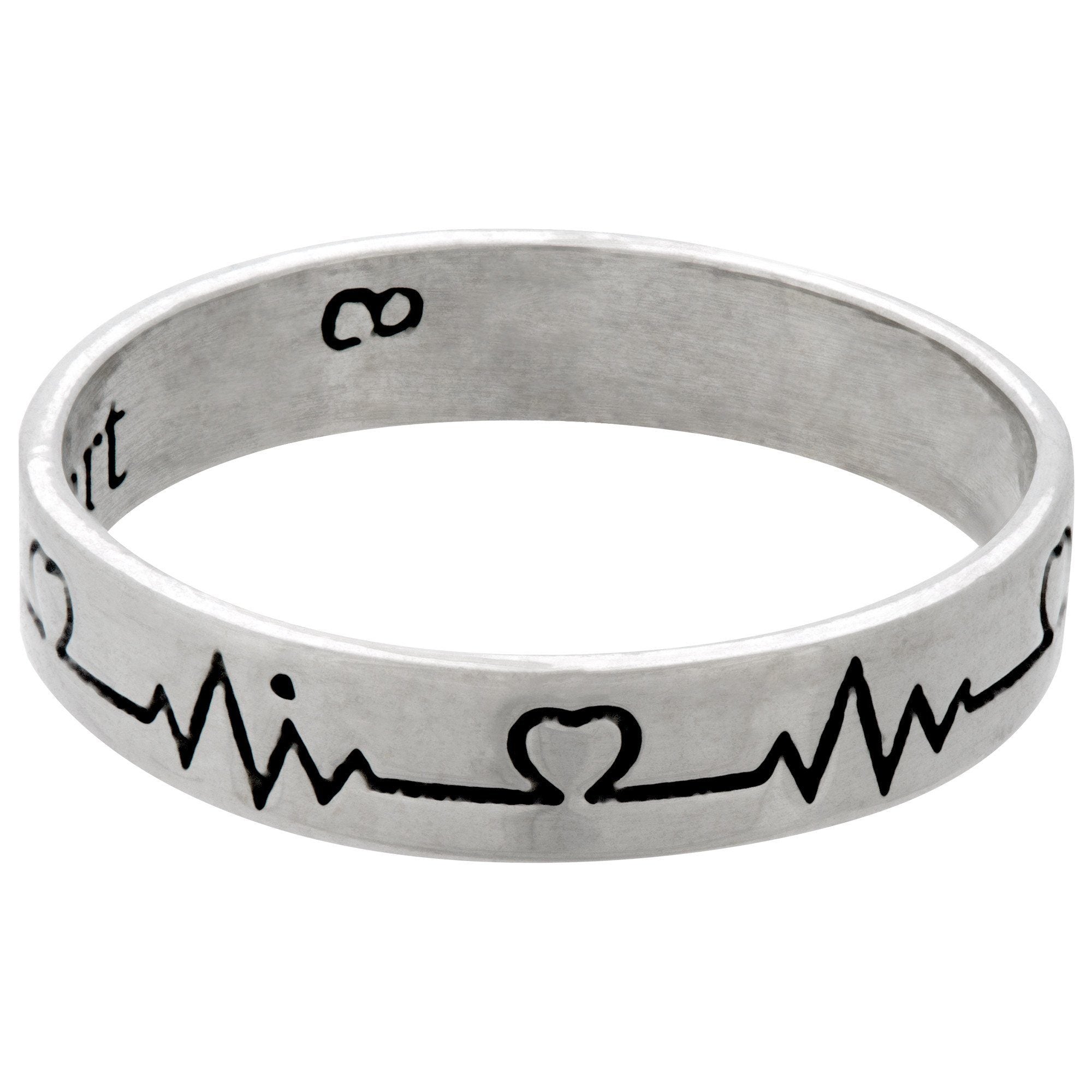 Premium Pulse of My Heart Sterling Silver Ring