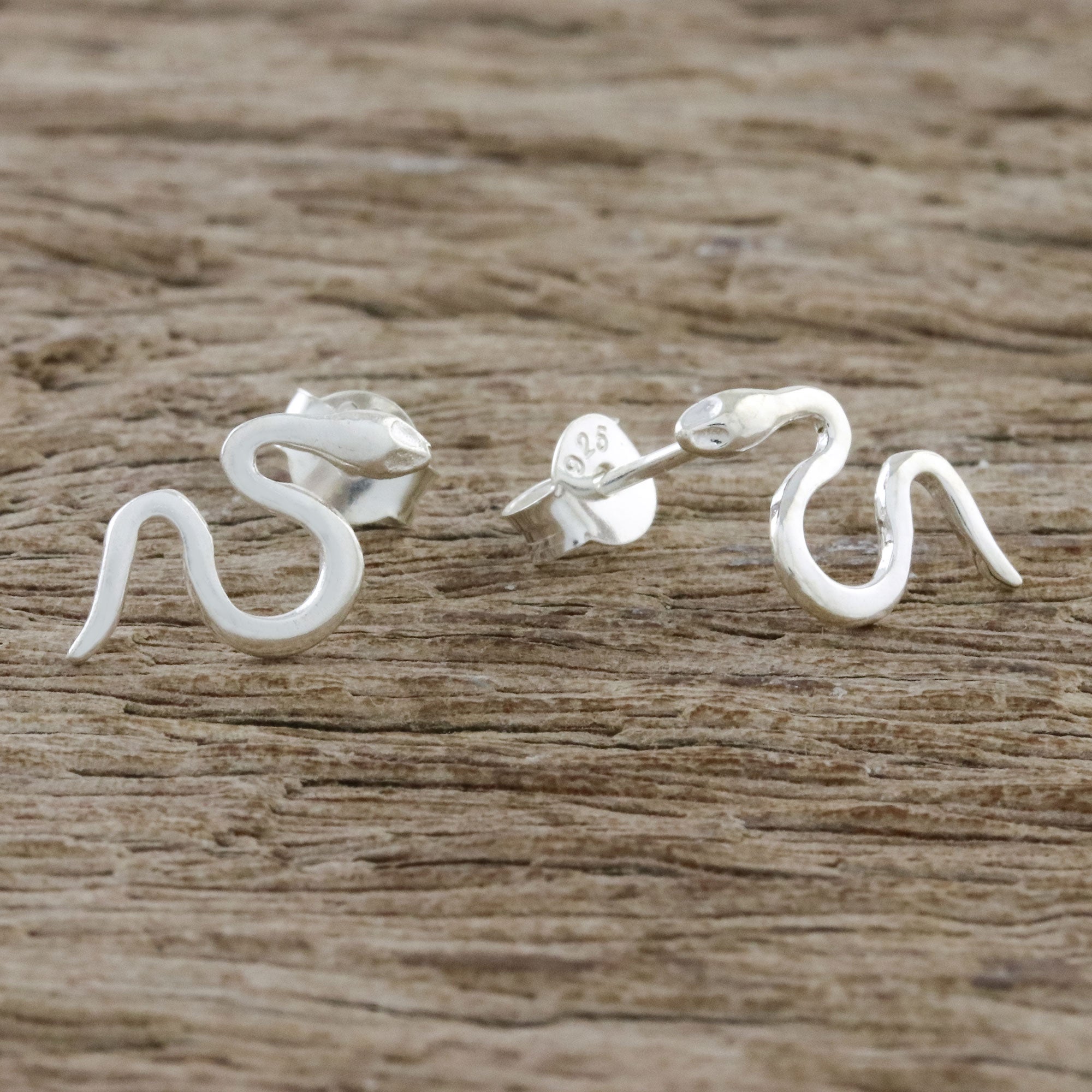 Premium Sterling Silver Serpent Drop Earrings - Handcrafted Elegance