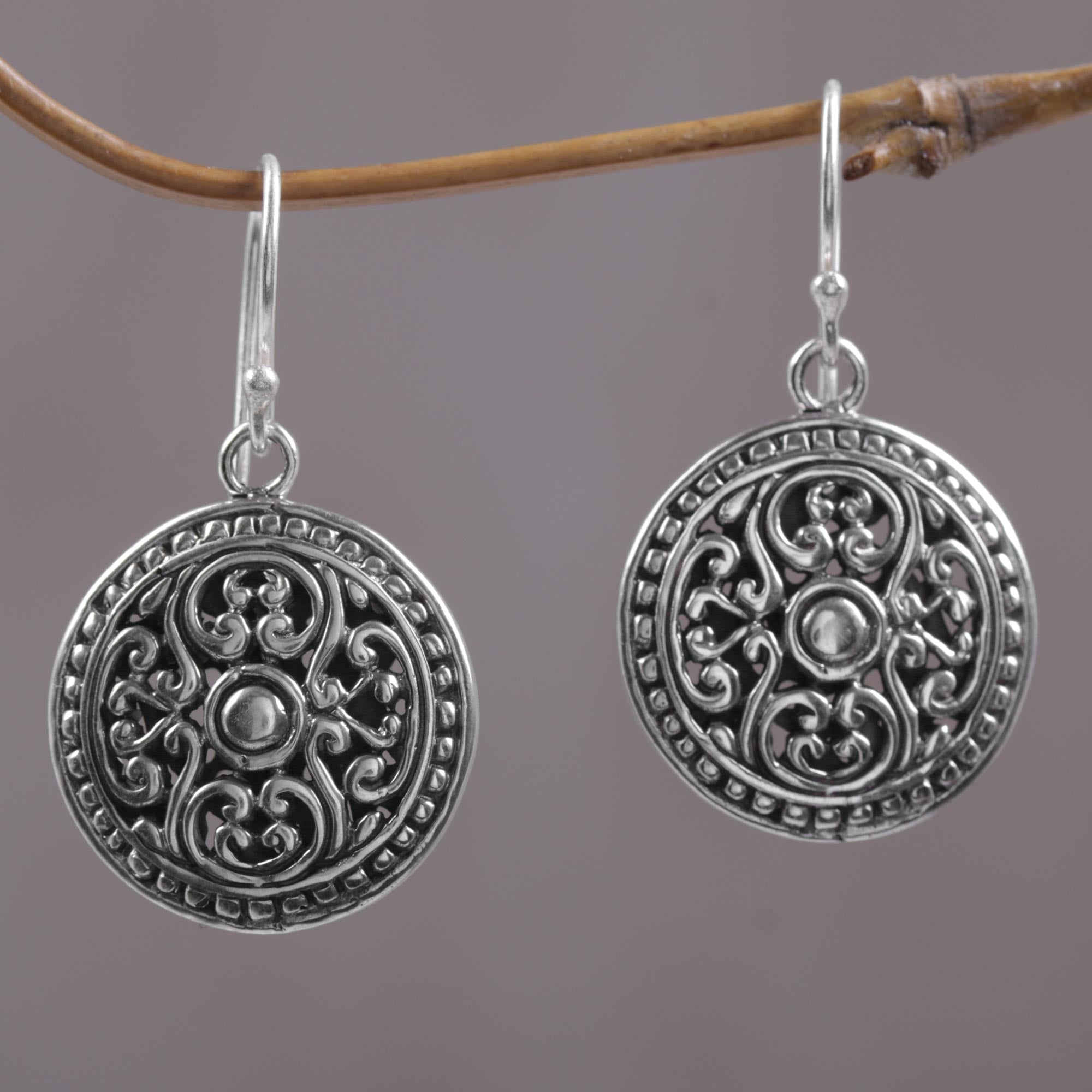 Premium Bali Sterling Silver Dangle Earrings - Handcrafted Elegance