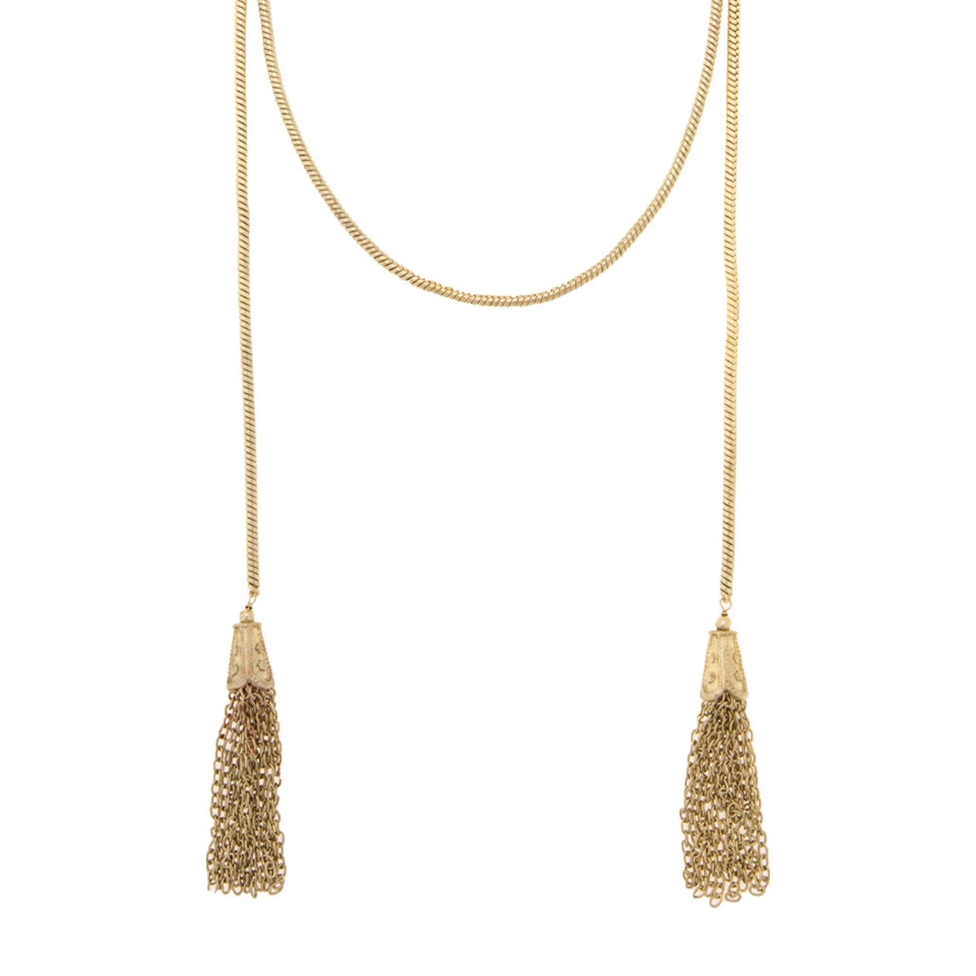 Premium Gia Rope Gold-Tone Wrap Necklace