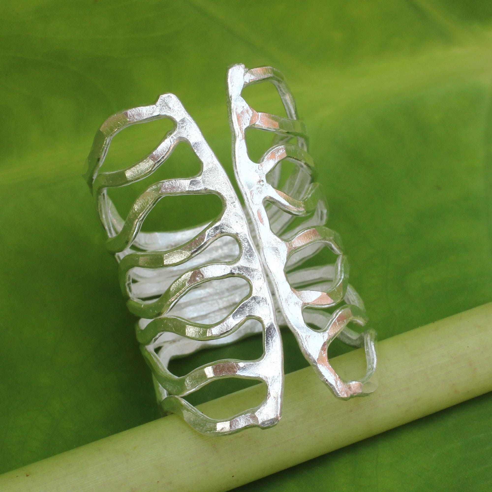 Premium Monarch Thai Hammered Silver Wrap Ring - Ultimate Butterfly Design