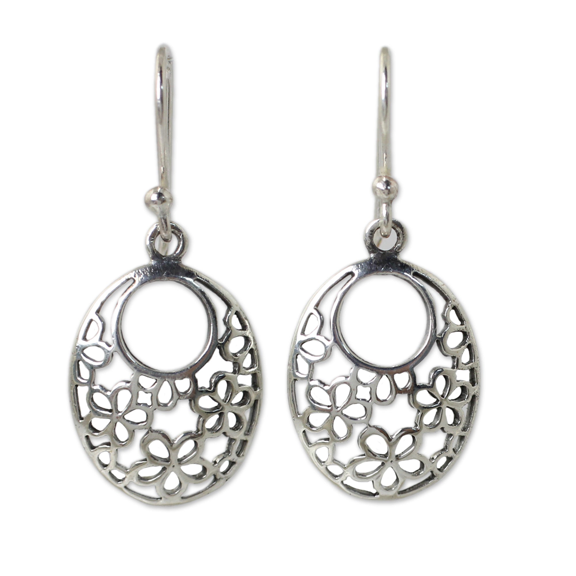 Premium Sterling Silver Blooming Trance Openwork Earrings - Handcrafted Elegance