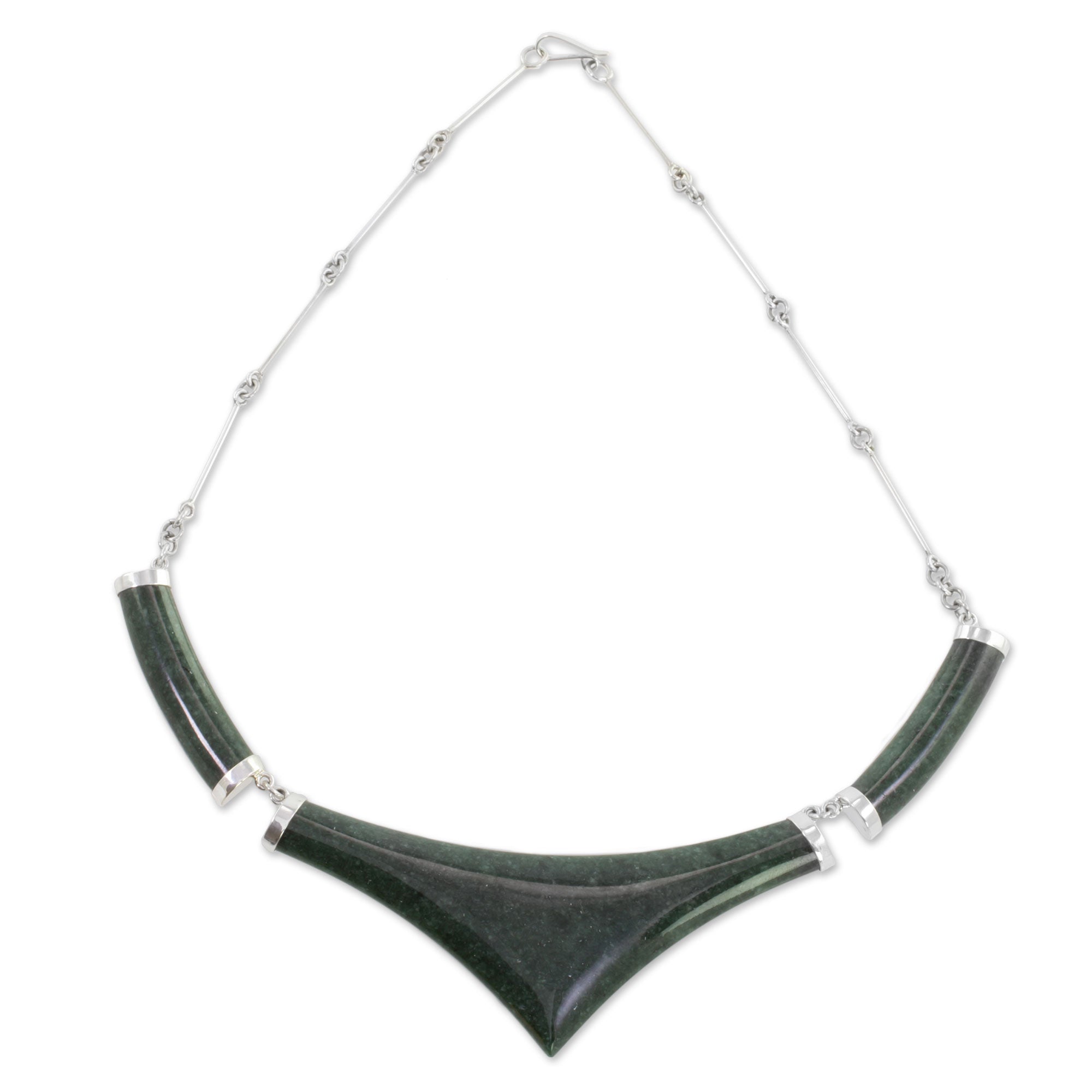 Premium Mayan Elite 925 Silver & Jade Statement Necklace - Handcrafted in Guatemala