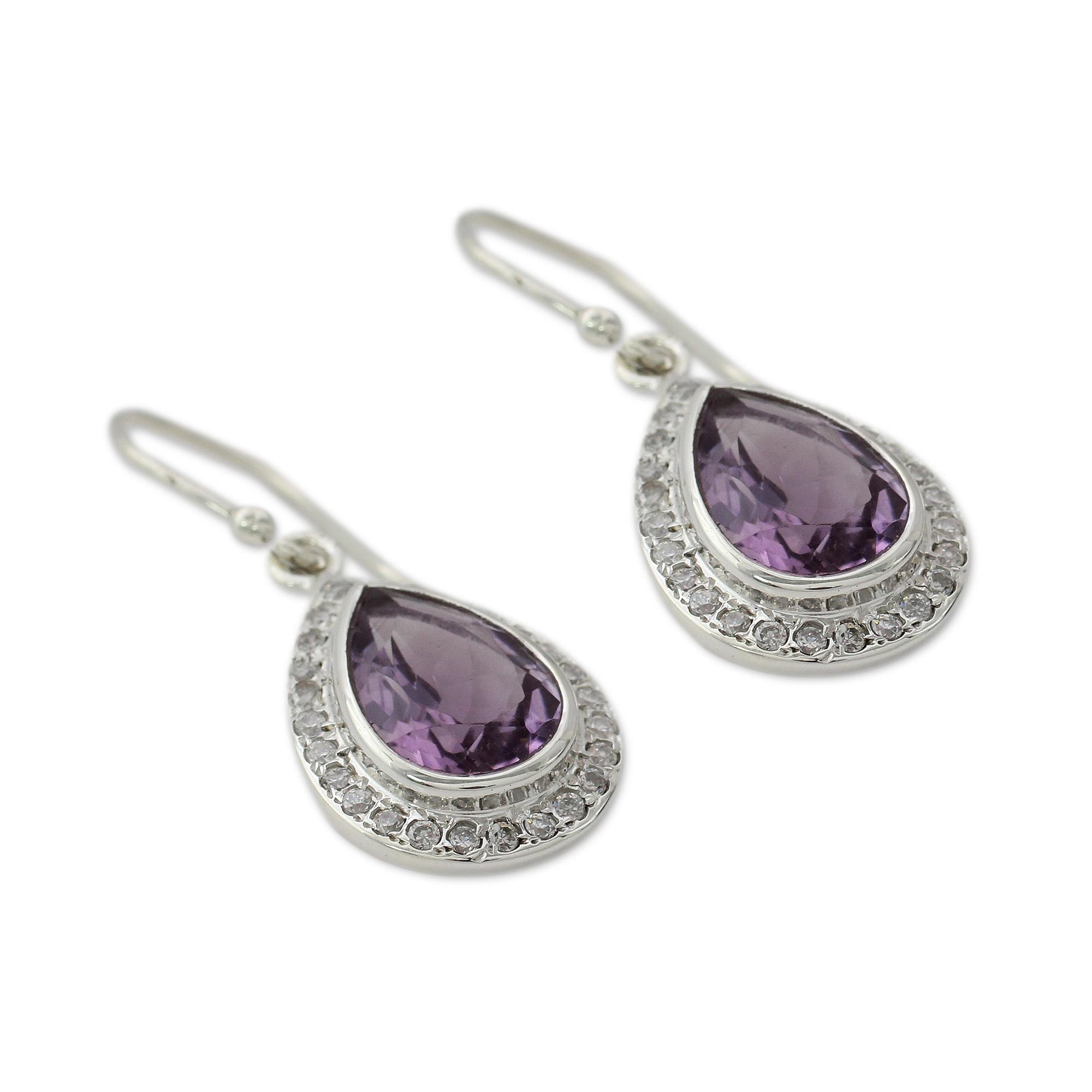 Premium Mughal Mystique Amethyst Earrings – Sterling Silver Jewelry from India