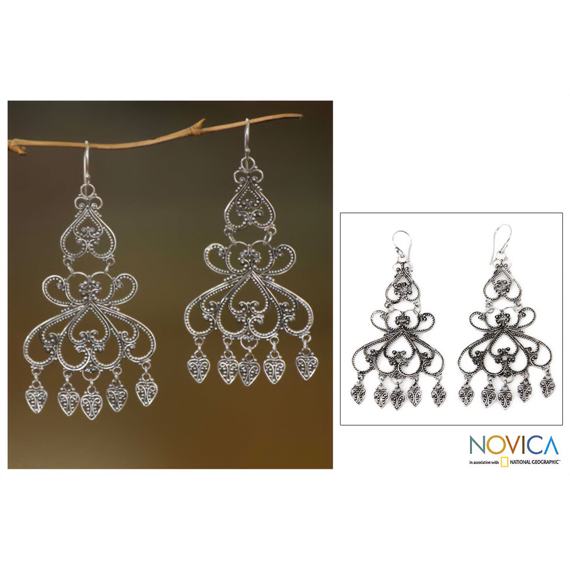 Premium Her Elegance Sterling Silver Chandelier Earrings