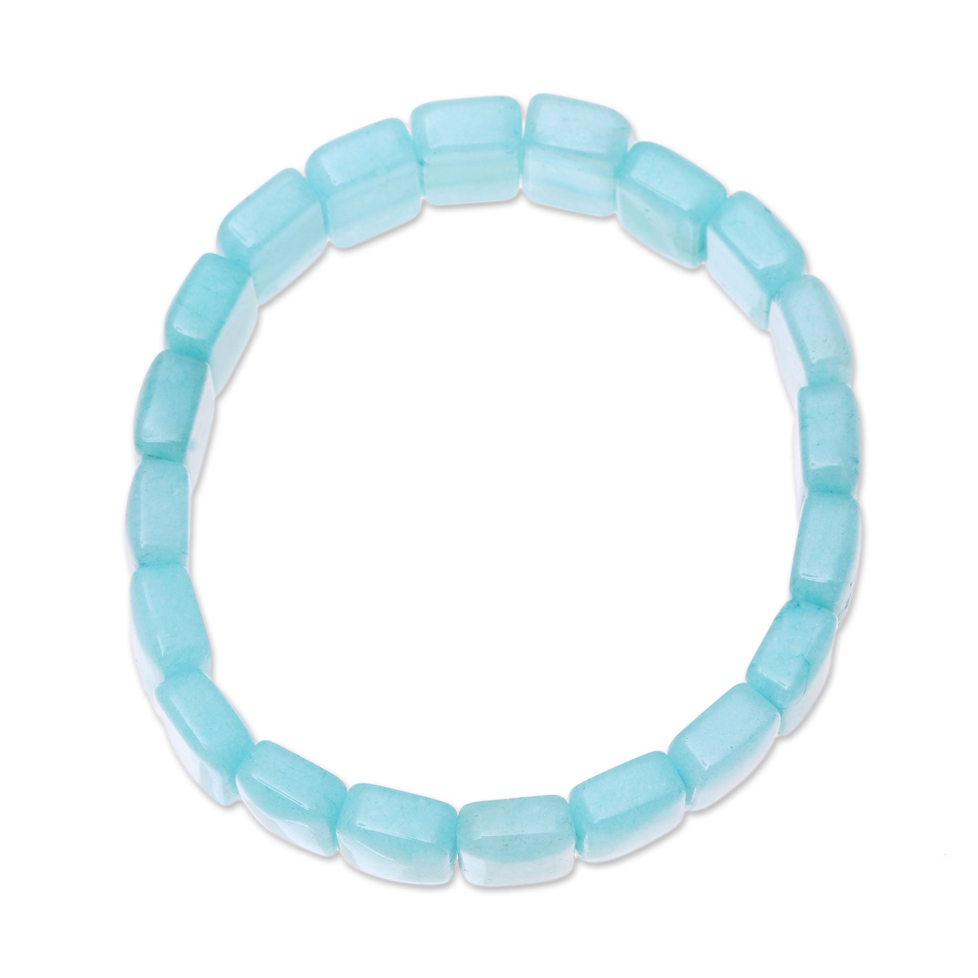 Premium Blue Agate Stretch Bracelet – Handcrafted Harmony from India