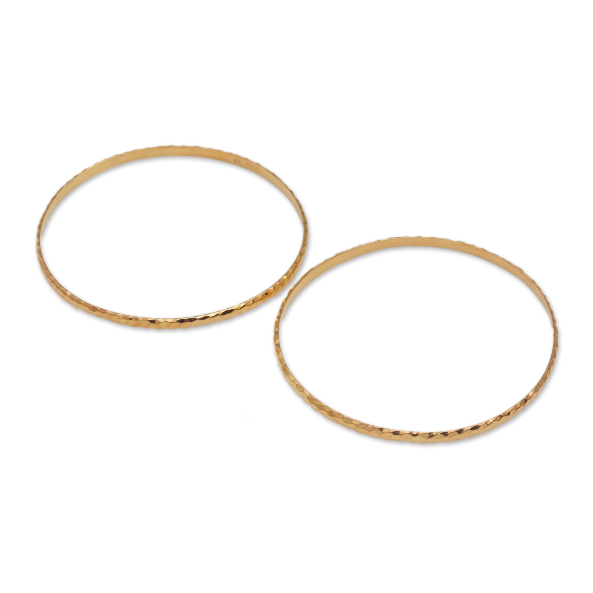 Premium Slim Radiant Shine 18K Gold Plated Half Hoop Bracelets - Handcrafted in Bali