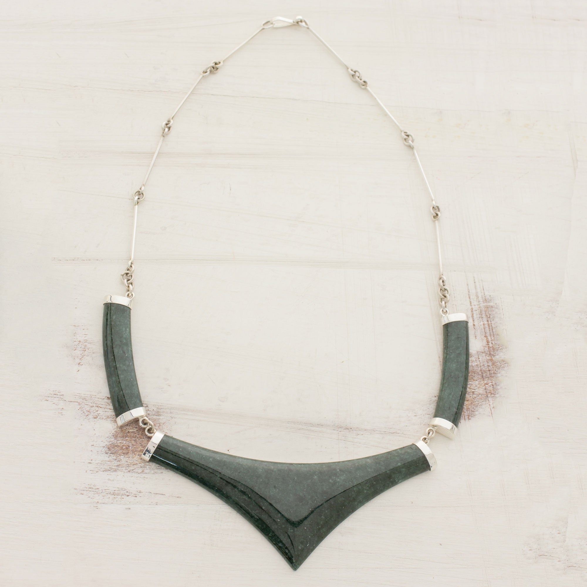 Premium Mayan Elite 925 Silver & Jade Statement Necklace - Handcrafted in Guatemala