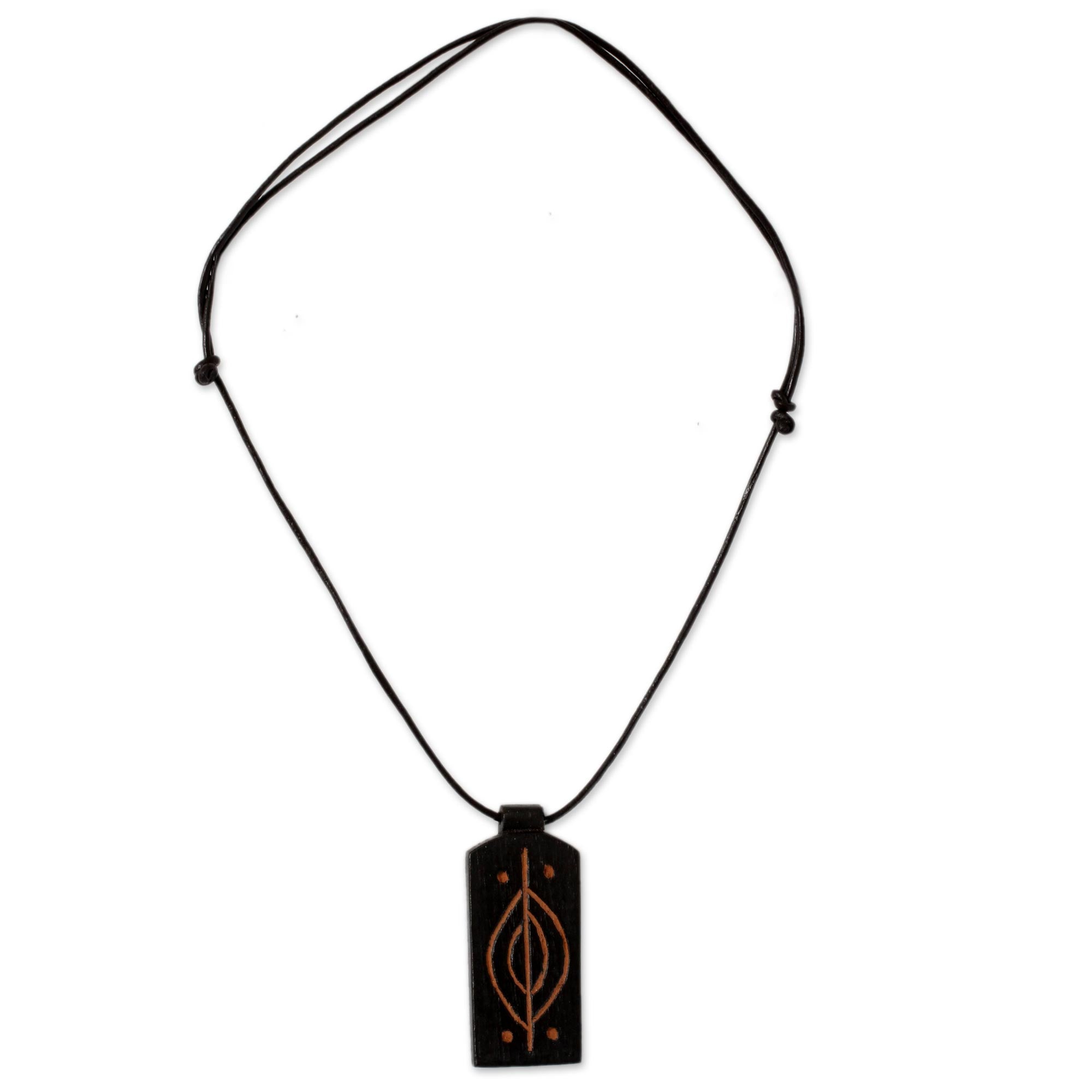 Premium Kasapa Handmade African Wood Pendant Necklace - Symbol of Seasoned Speech