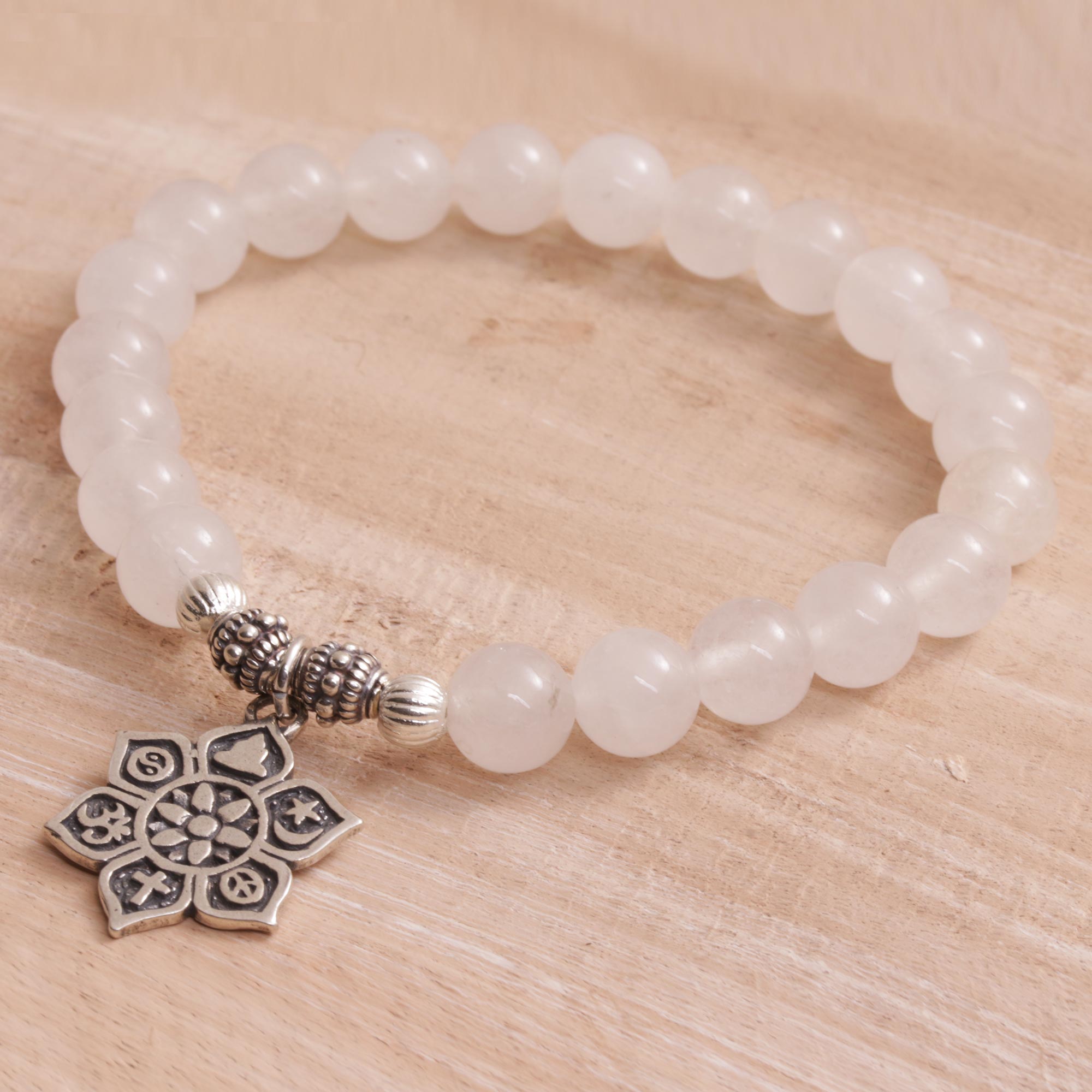 Premium Unity Flower Moonstone Bracelet - Handmade Spiritual Jewelry