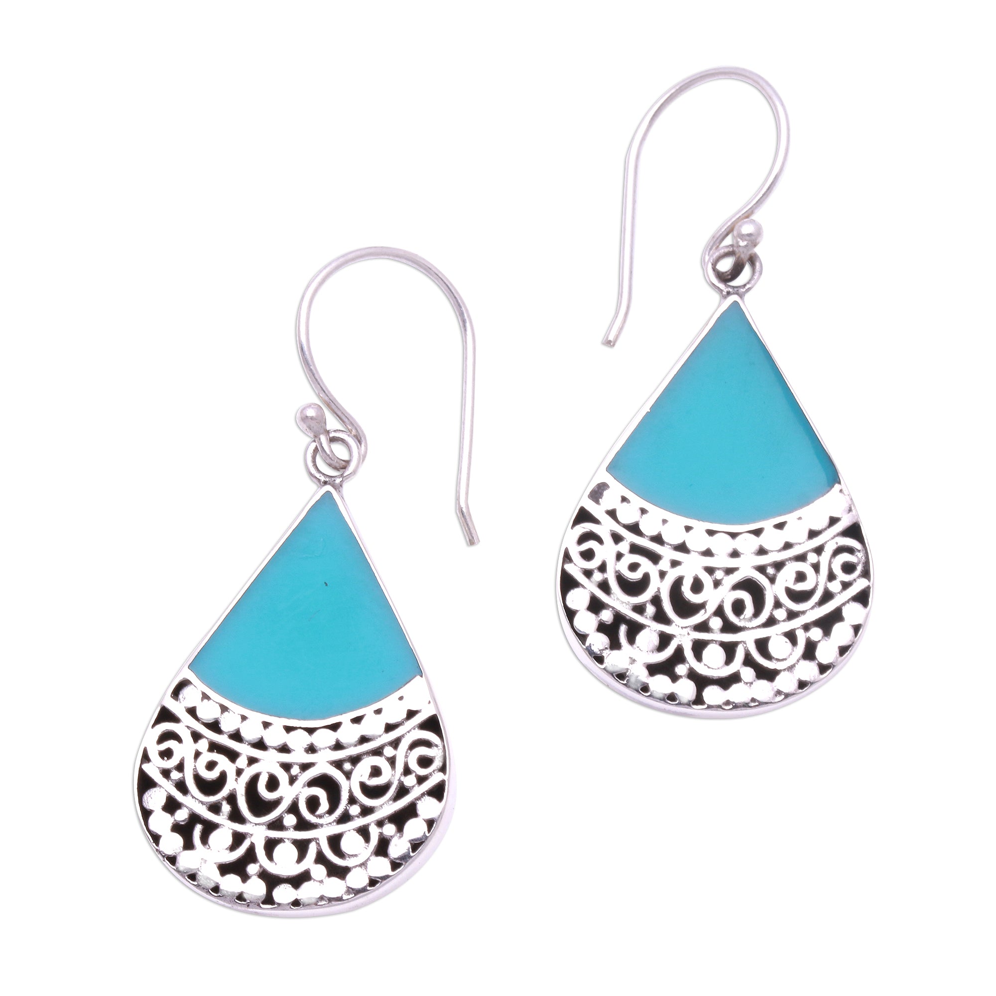 Premium Bali Tears Teardrop Earrings – Handcrafted Sterling Silver & Resin Dangle Earrings