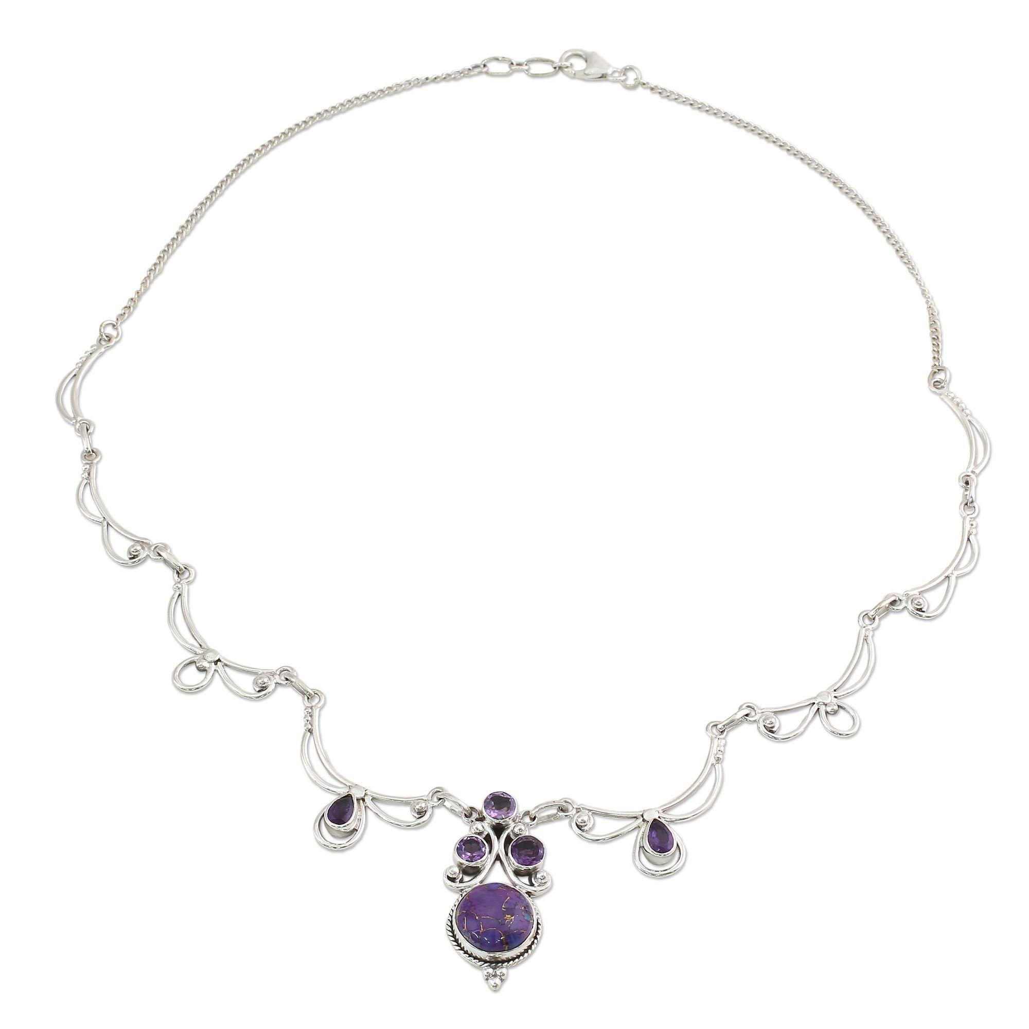 Premium Purple Princess Amethyst Pendant Necklace - Handcrafted Sterling Silver Jewelry