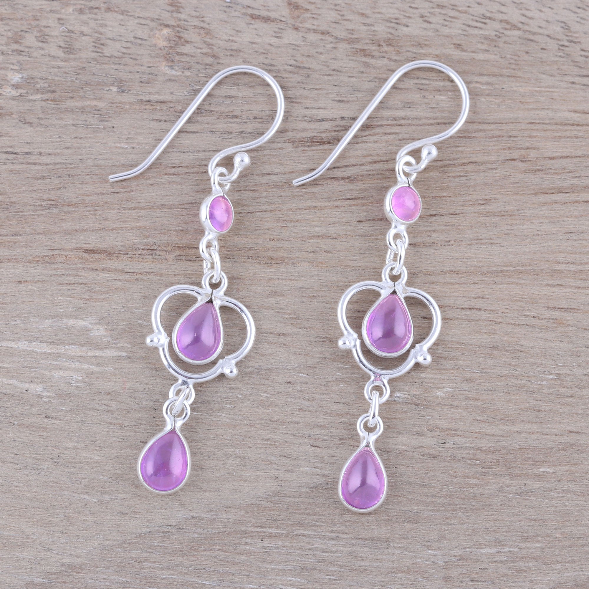 Premium Violet Rain Amethyst Dangle Earrings - Ultimate Feminine Glamour