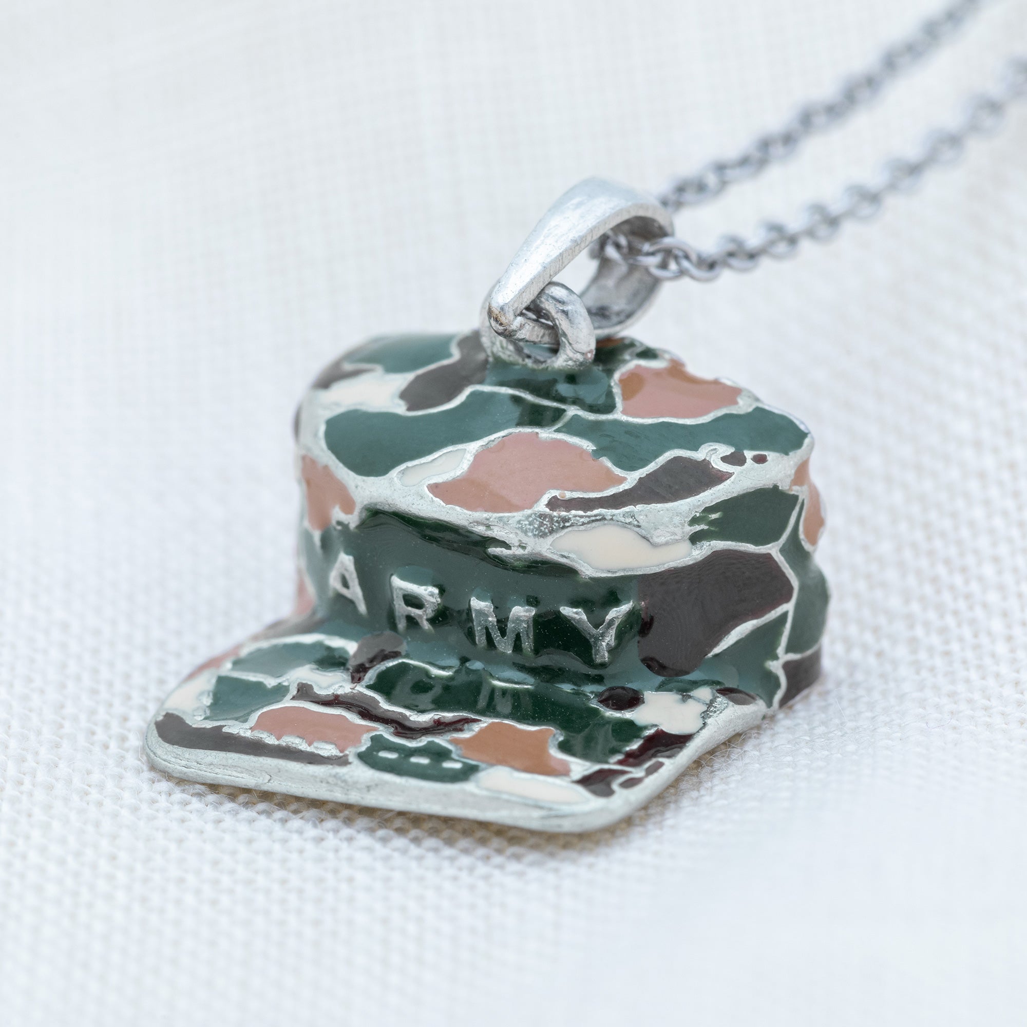 Premium Military Hat Necklace - Patriotic Pendant Jewelry