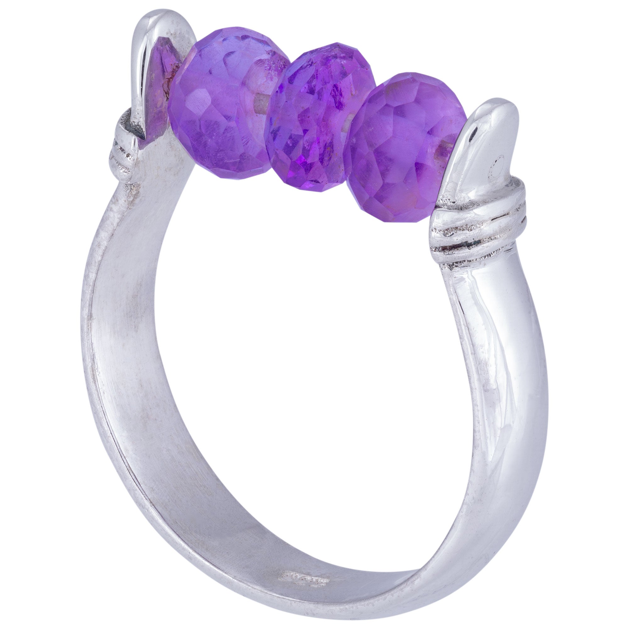 Premium Sterling Silver Amethyst Fidget Ring - Ultimate Stress Relief