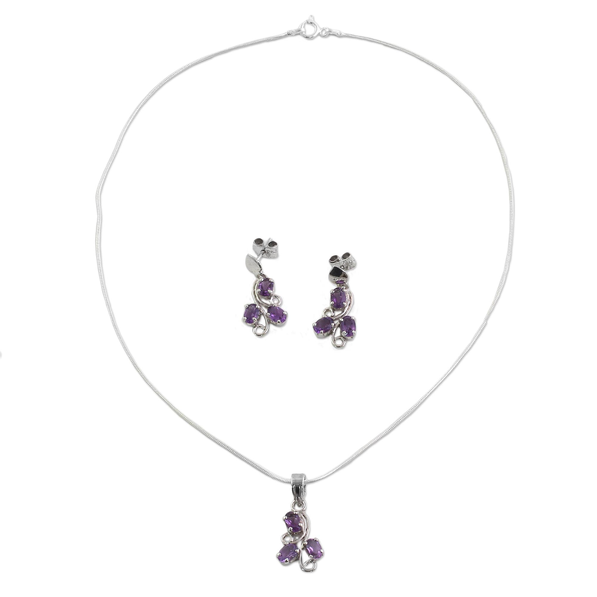 Premium Mystical Blooms Amethyst Jewelry Set - Ultimate Spiritual Chic