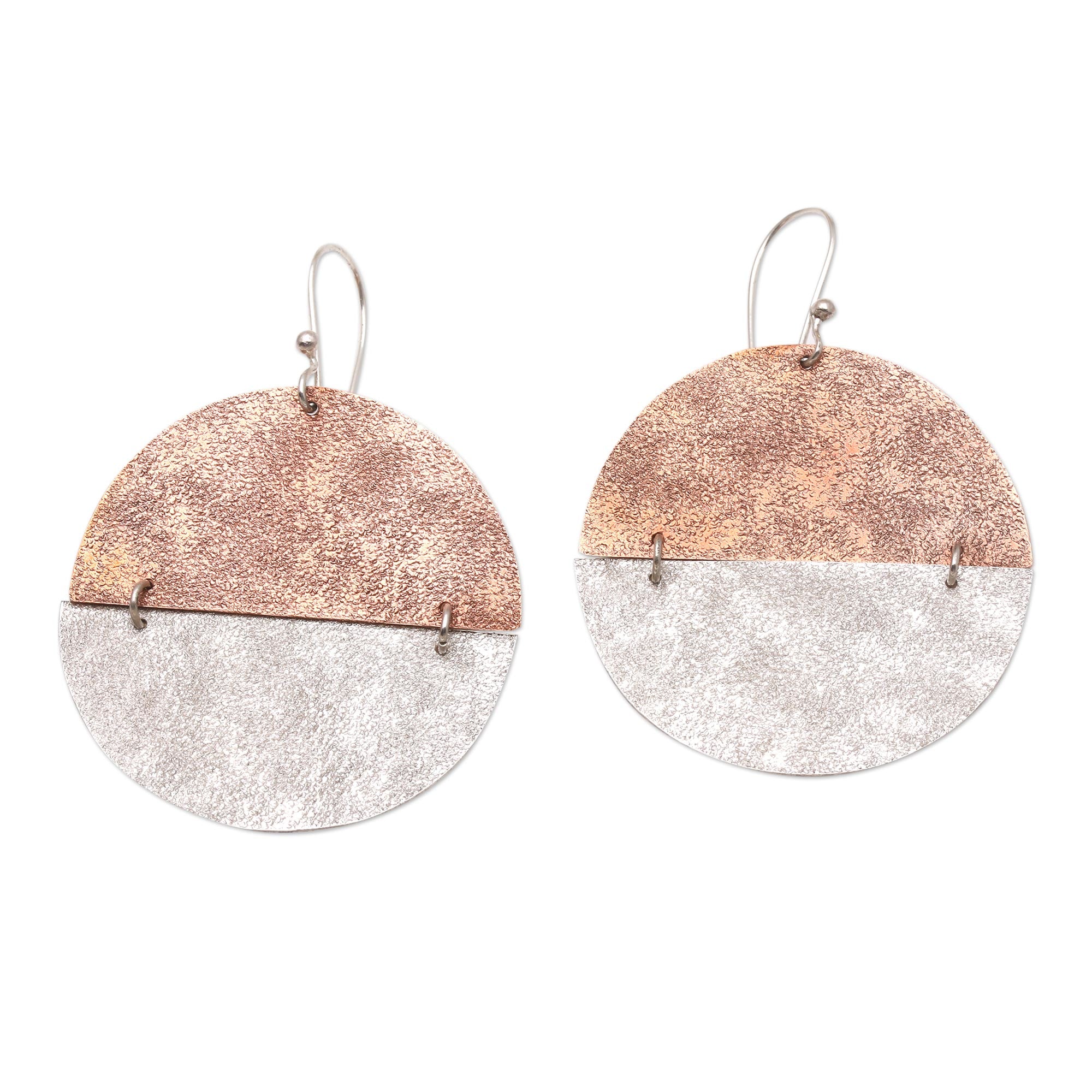 Premium Sterling Silver & Copper Dangle Earrings for Weddings & Parties