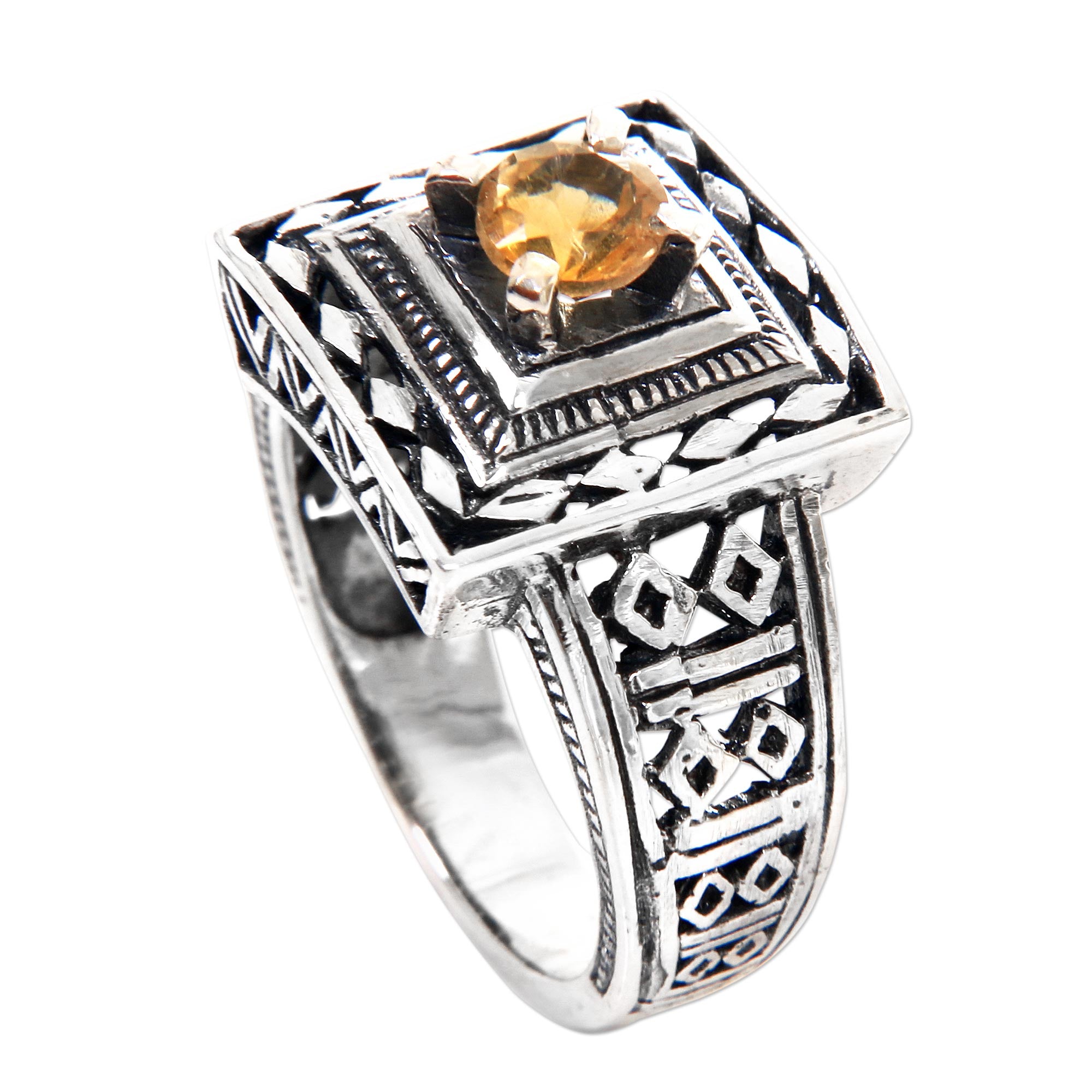 Premium Ayung Terraces Artisan Sterling Silver & Citrine Ring