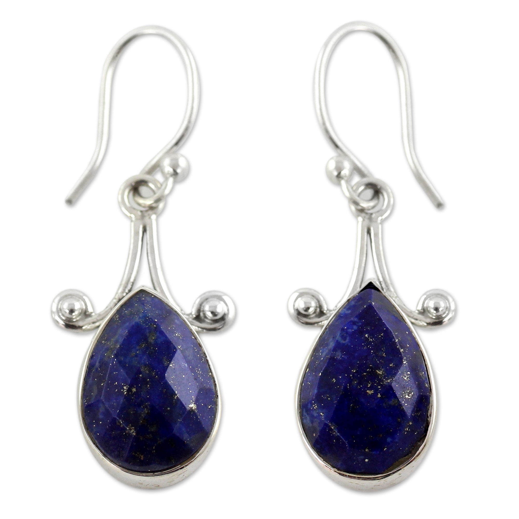 Premium Himalayan Muse Artisan Lapis Lazuli Sterling Silver Earrings