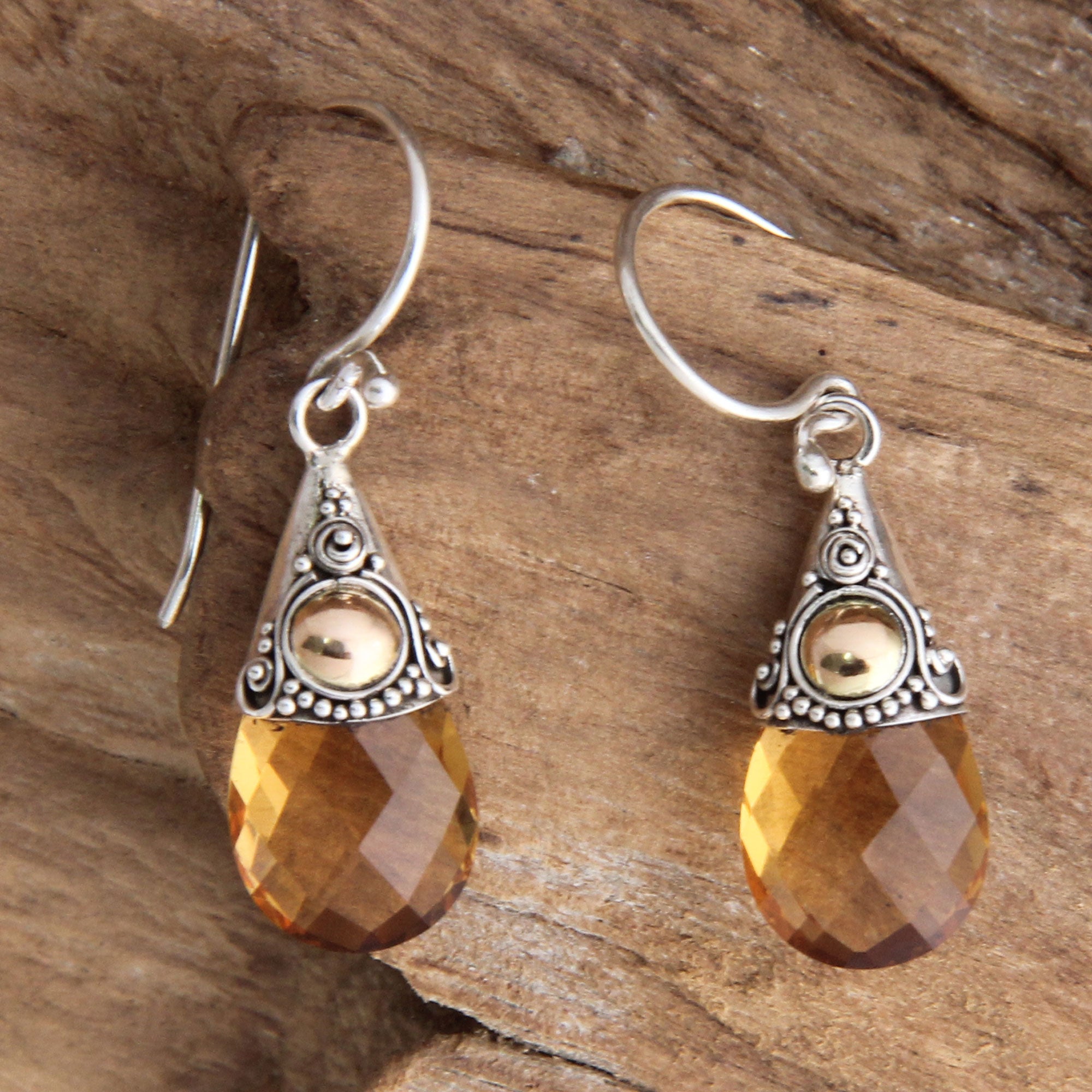 Premium Citrine & Sterling Silver Earrings – Handcrafted Elegance