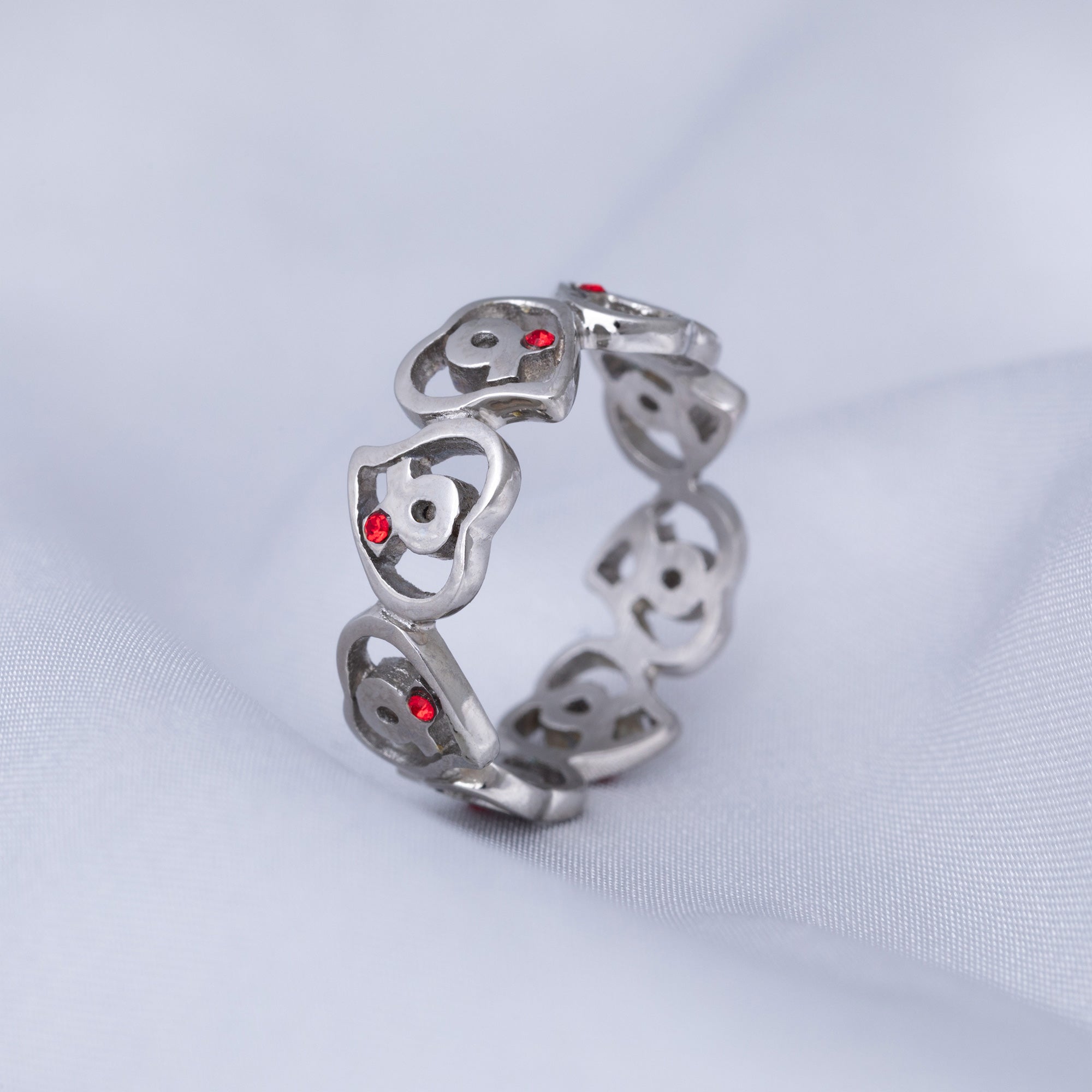 Premium Diabetes Awareness Heart Ring with Crystals