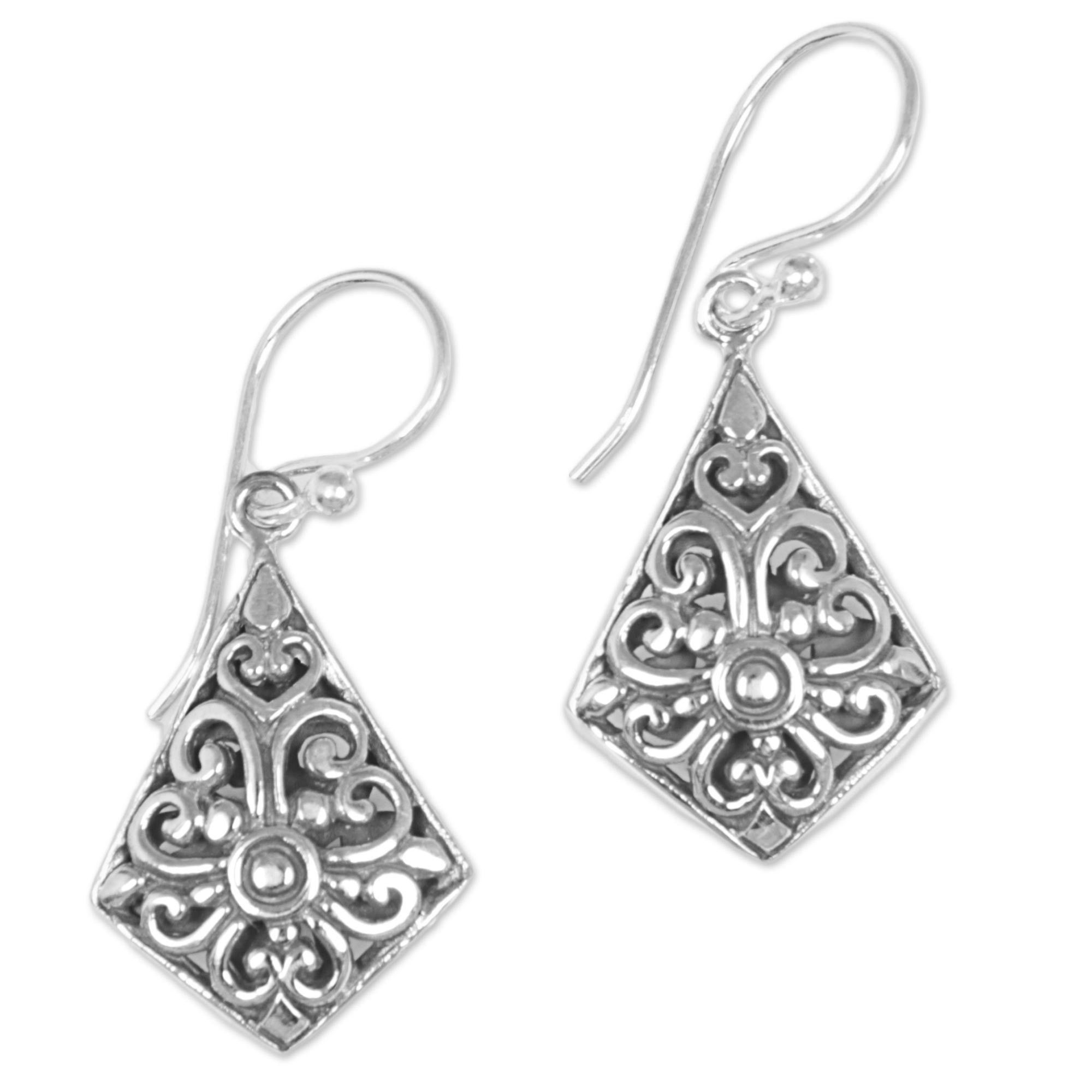 Premium Bali Kites Sterling Silver Dangle Earrings - Handcrafted in Indonesia