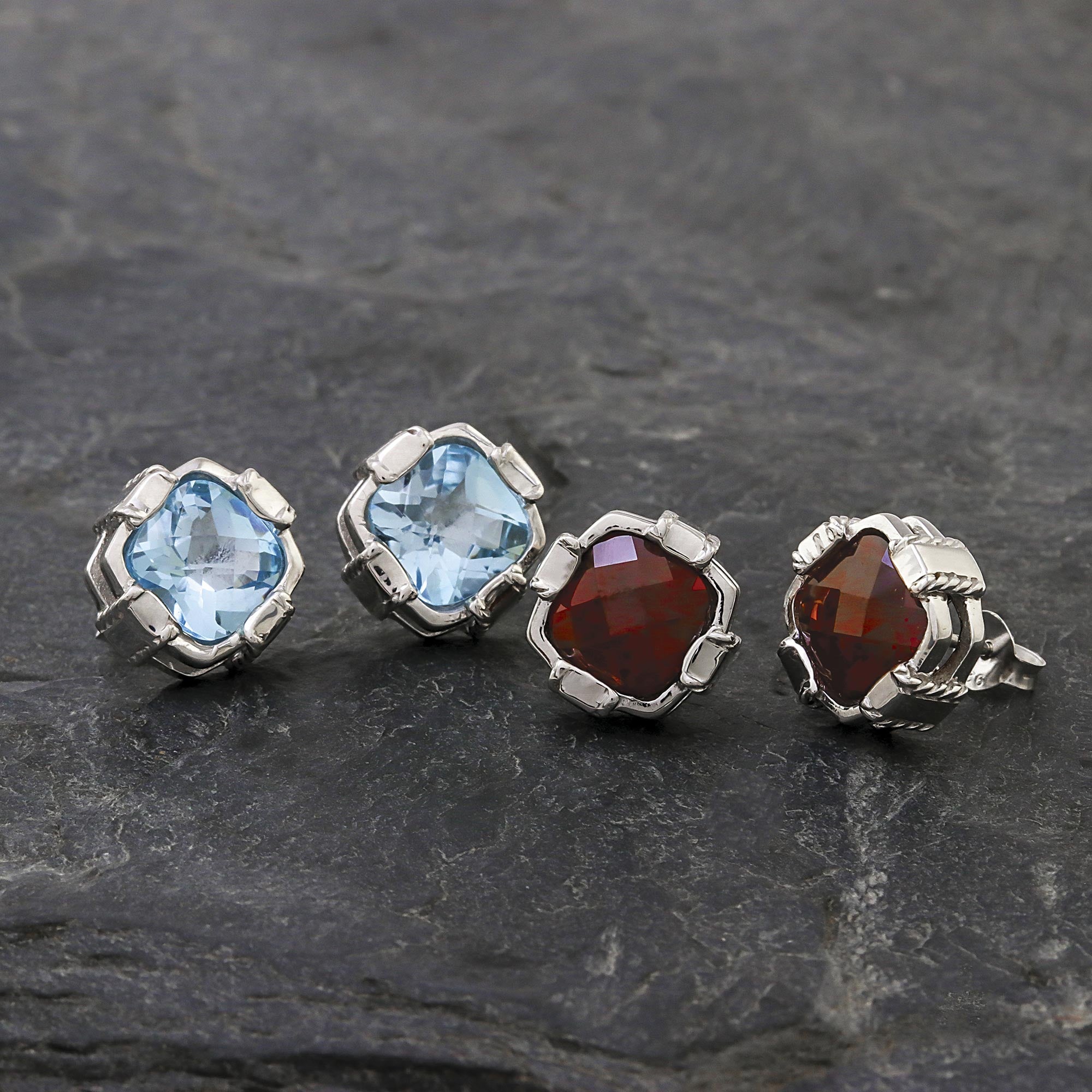 Ultimate Elegance Blue Topaz & Silver Stud Earrings