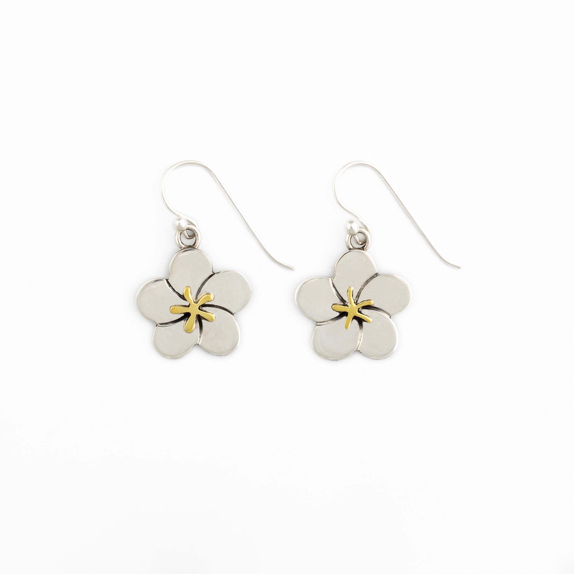 Premium Mixed Metal Flower Dangle Earrings