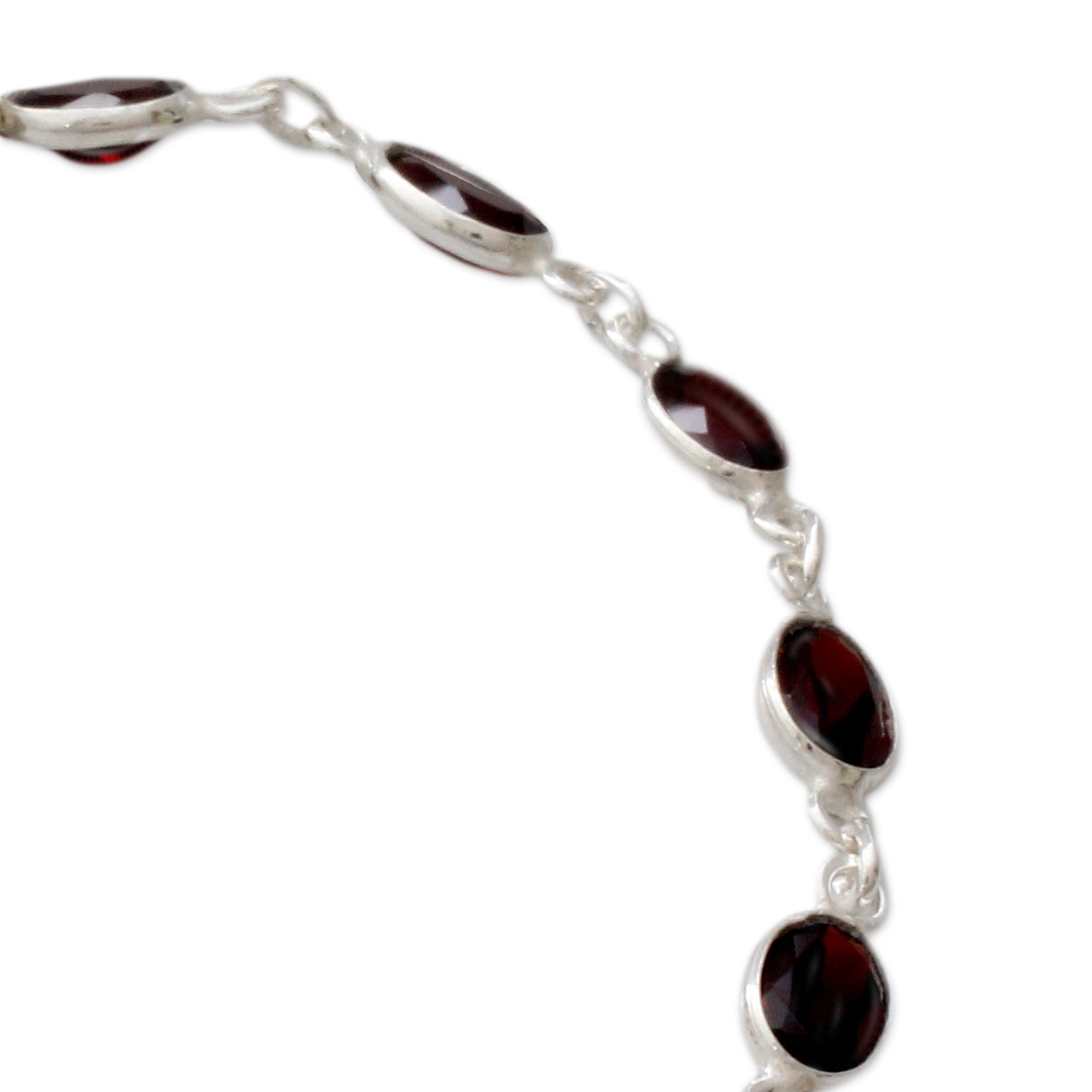 Premium Romantic Red Garnet Silver Tennis Bracelet - Ultimate Jewelry Gift