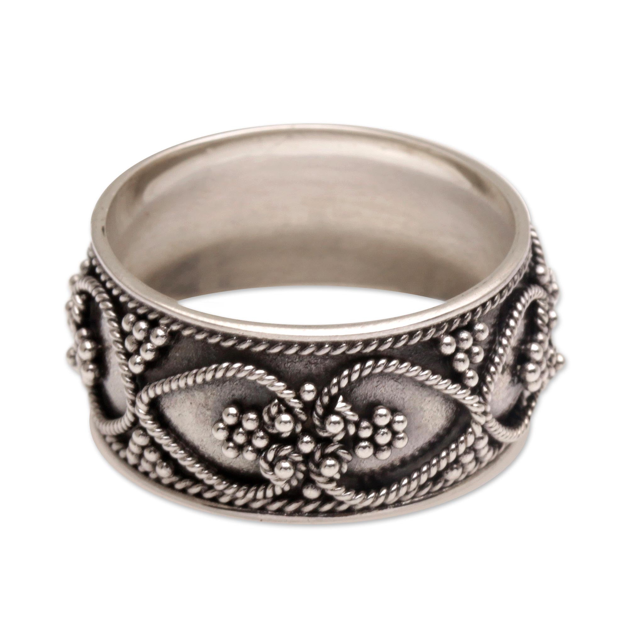 Premium Handmade Sterling Silver Love Band Ring - Balinese Artisan Crafted