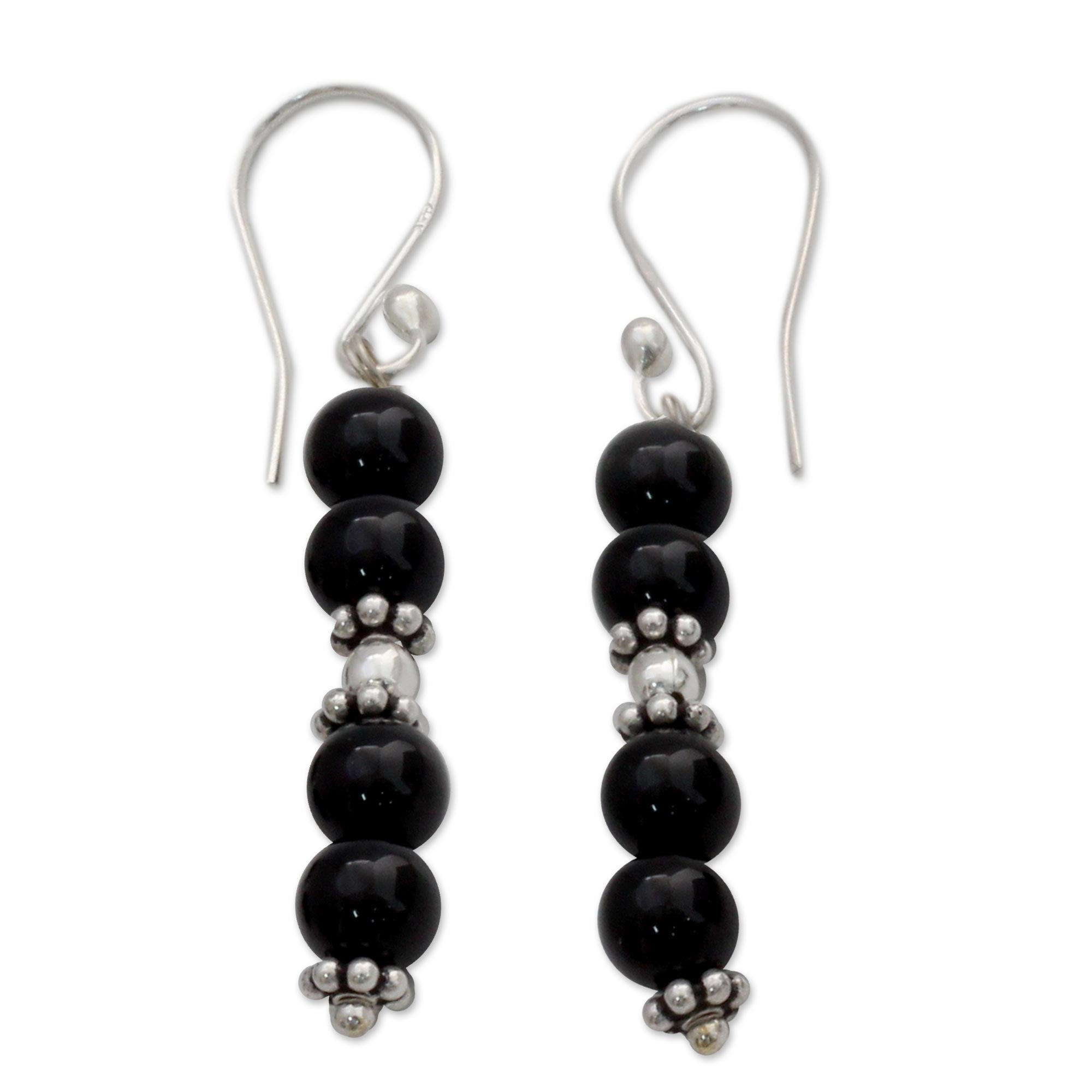 Premium Night Onyx Dangle Earrings - Ultimate Elegance