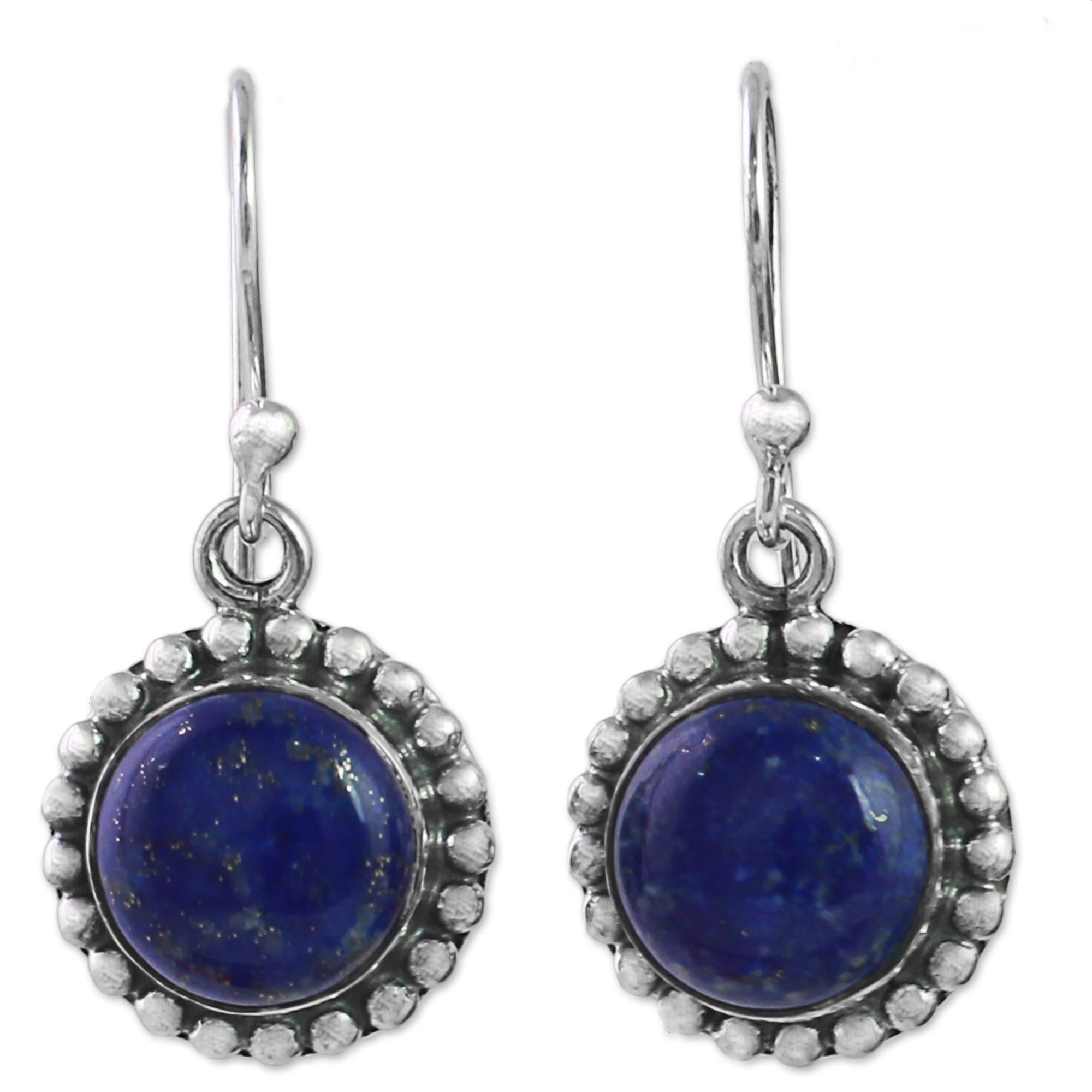 Premium Lapis Lazuli Sterling Silver Dangle Earrings – Deep Blue Majesty