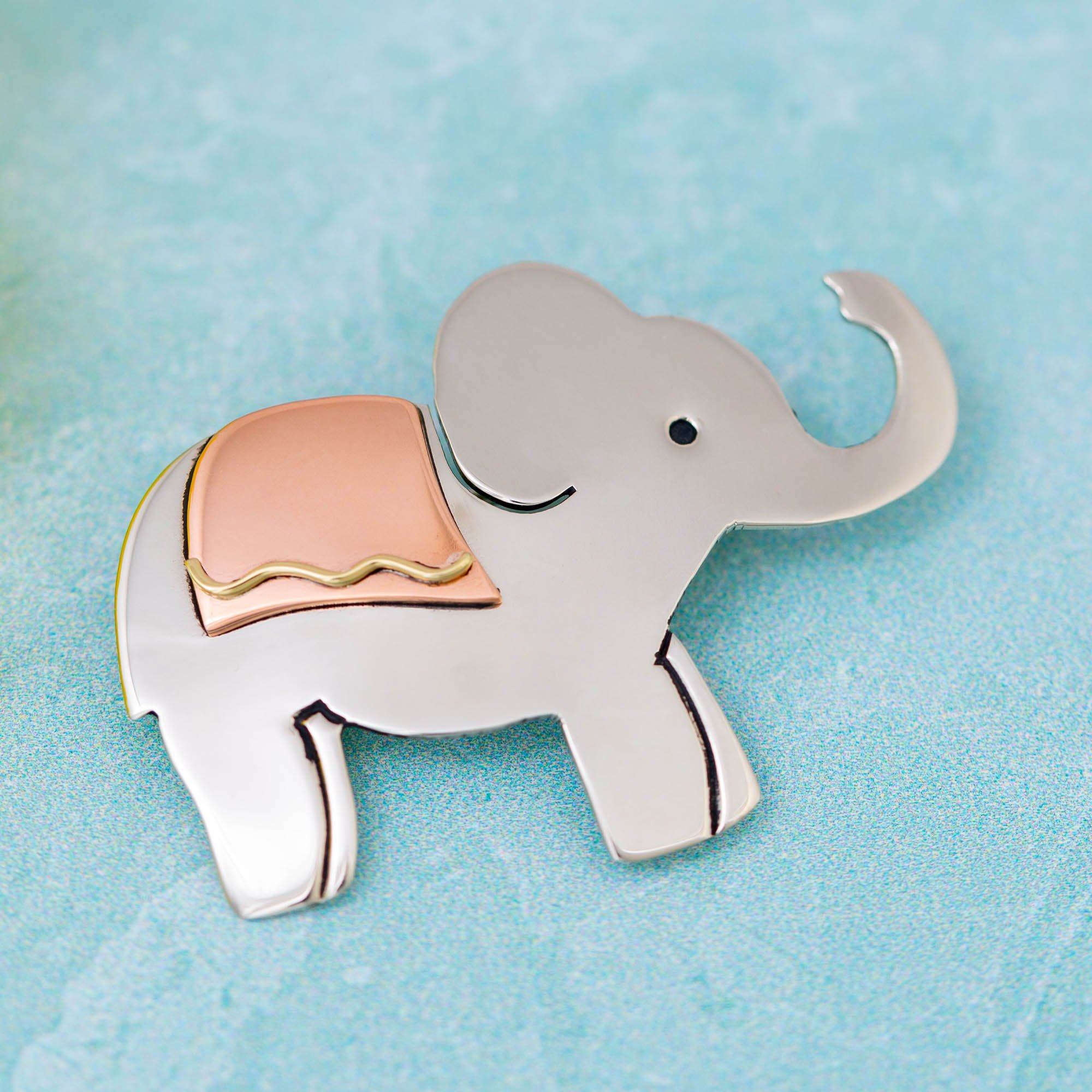 Premium Proud Elephant Mixed Metal Pin - Handcrafted Fair Trade Accessory