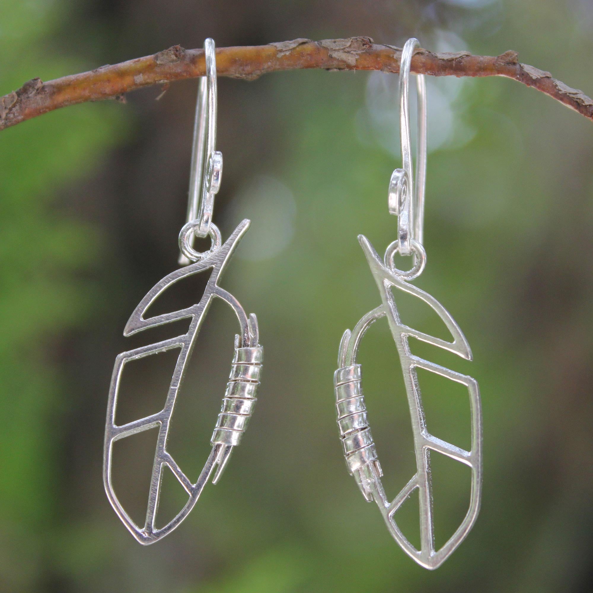 Premium Autumn Abstraction Sterling Silver Dangle Earrings