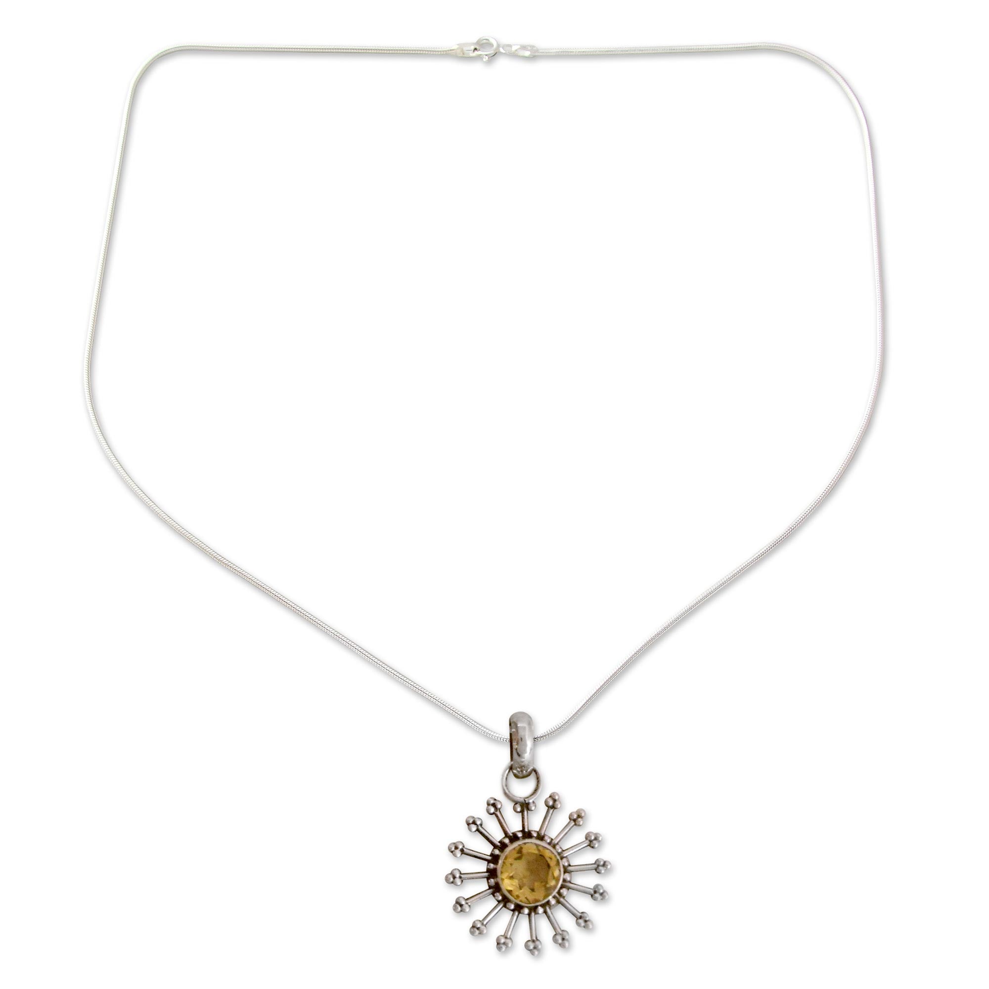 Premium Citrine Sun Pendant Necklace - Ultimate Emotional Wellness Jewelry