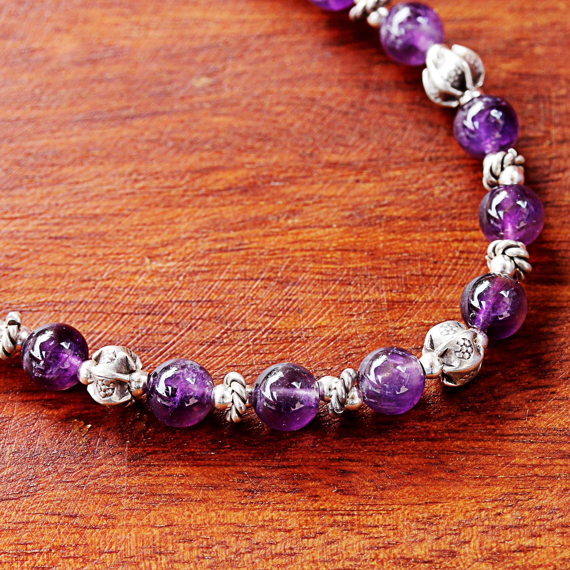 Premium Amethyst & 950 Silver Handcrafted Necklace - Elegant Thai Design