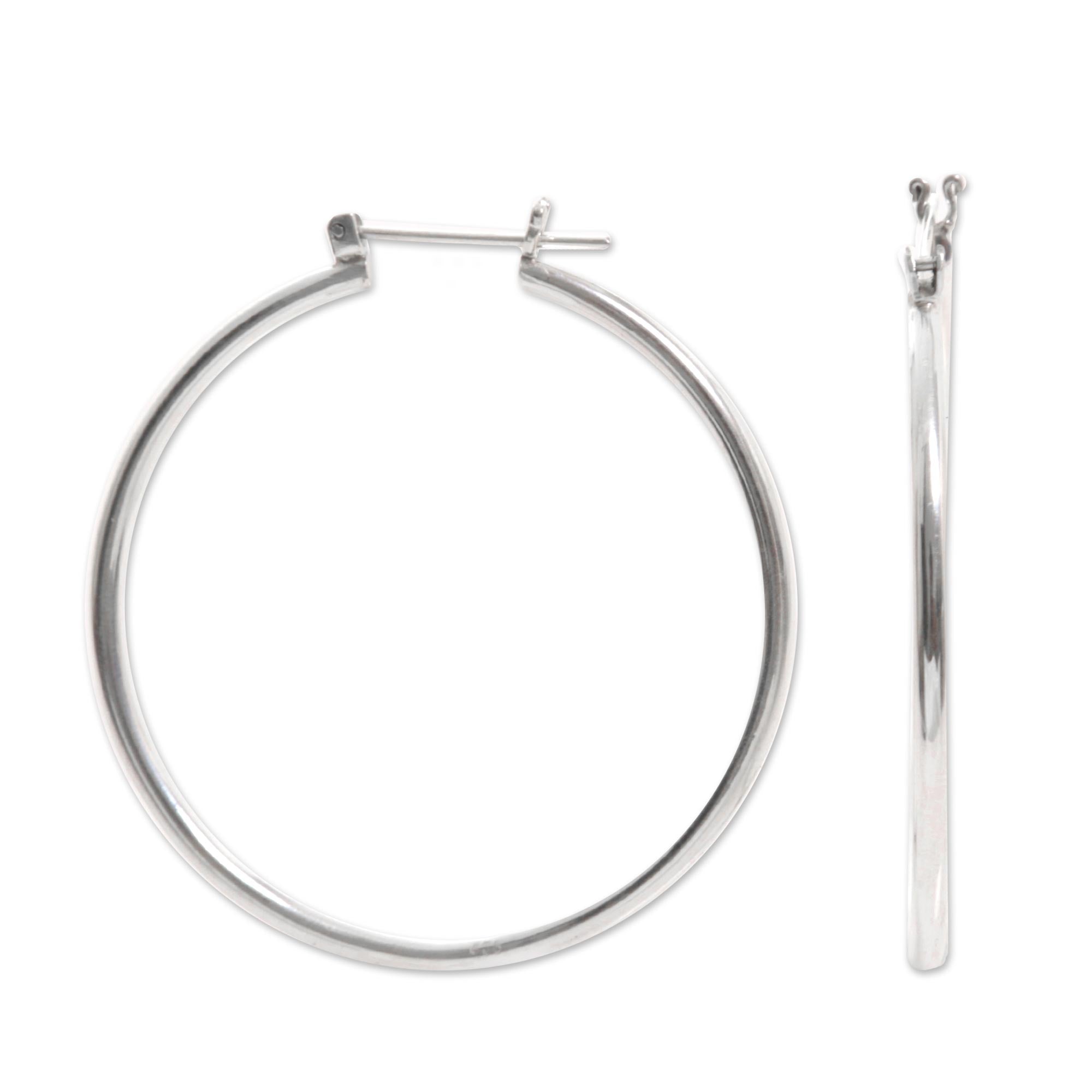 Premium Moonlit Goddess Hoop Earrings - Sterling Silver Elegance