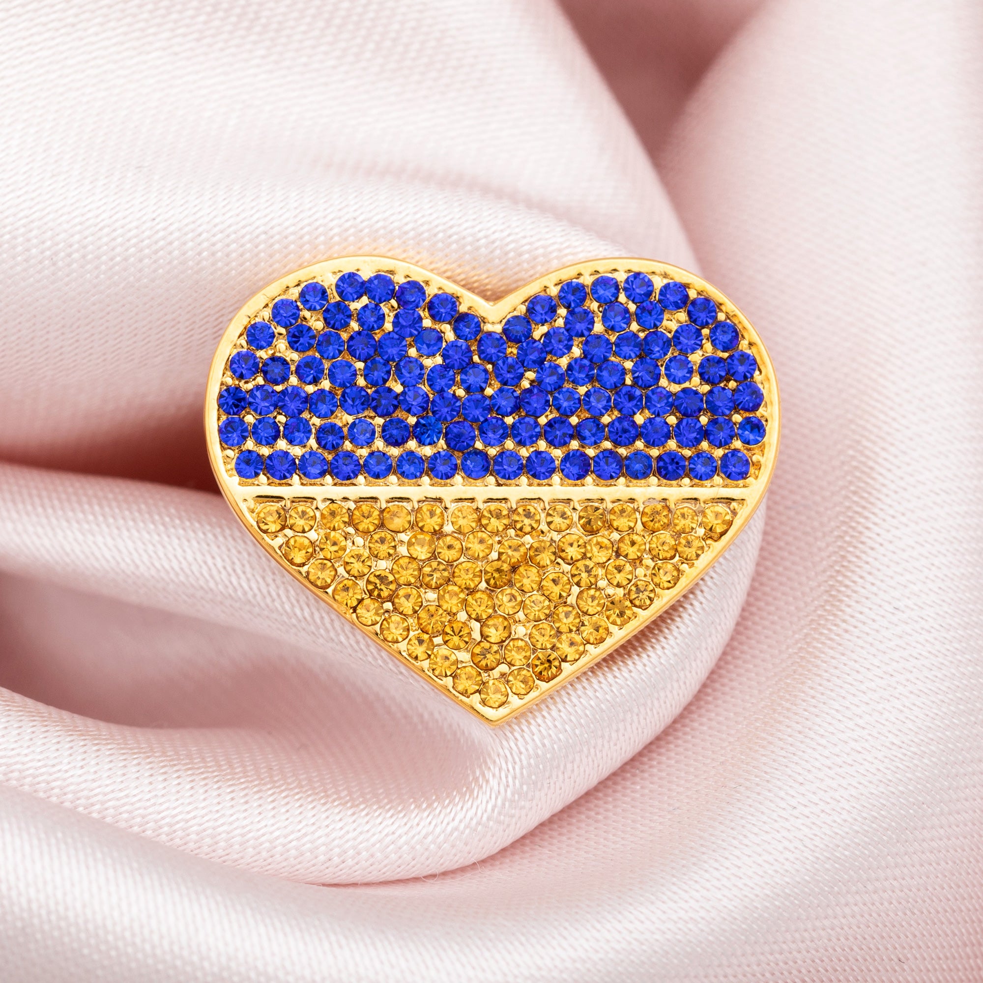 Premium Solidarity Heart Pin - Stand With Ukraine