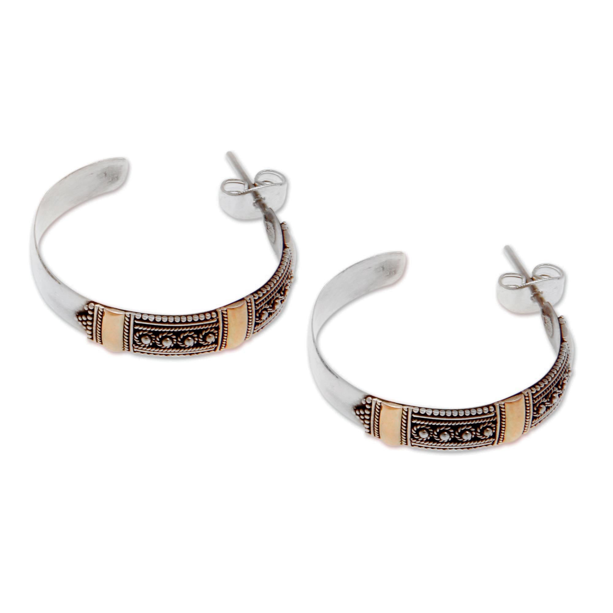 Premium Nusa Dua Sunrise Sterling Silver Hoop Earrings