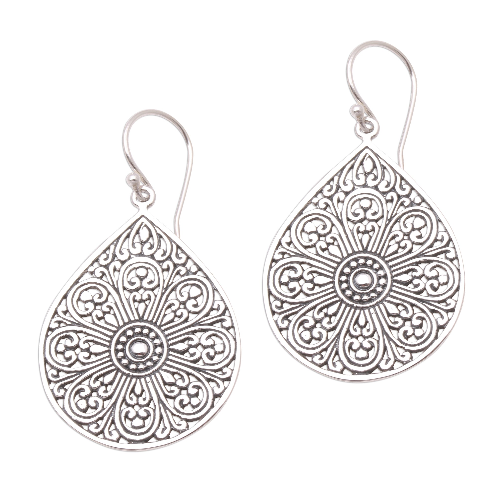 Premium Teardrop Sterling Silver Dangle Earrings – Handcrafted in Bali