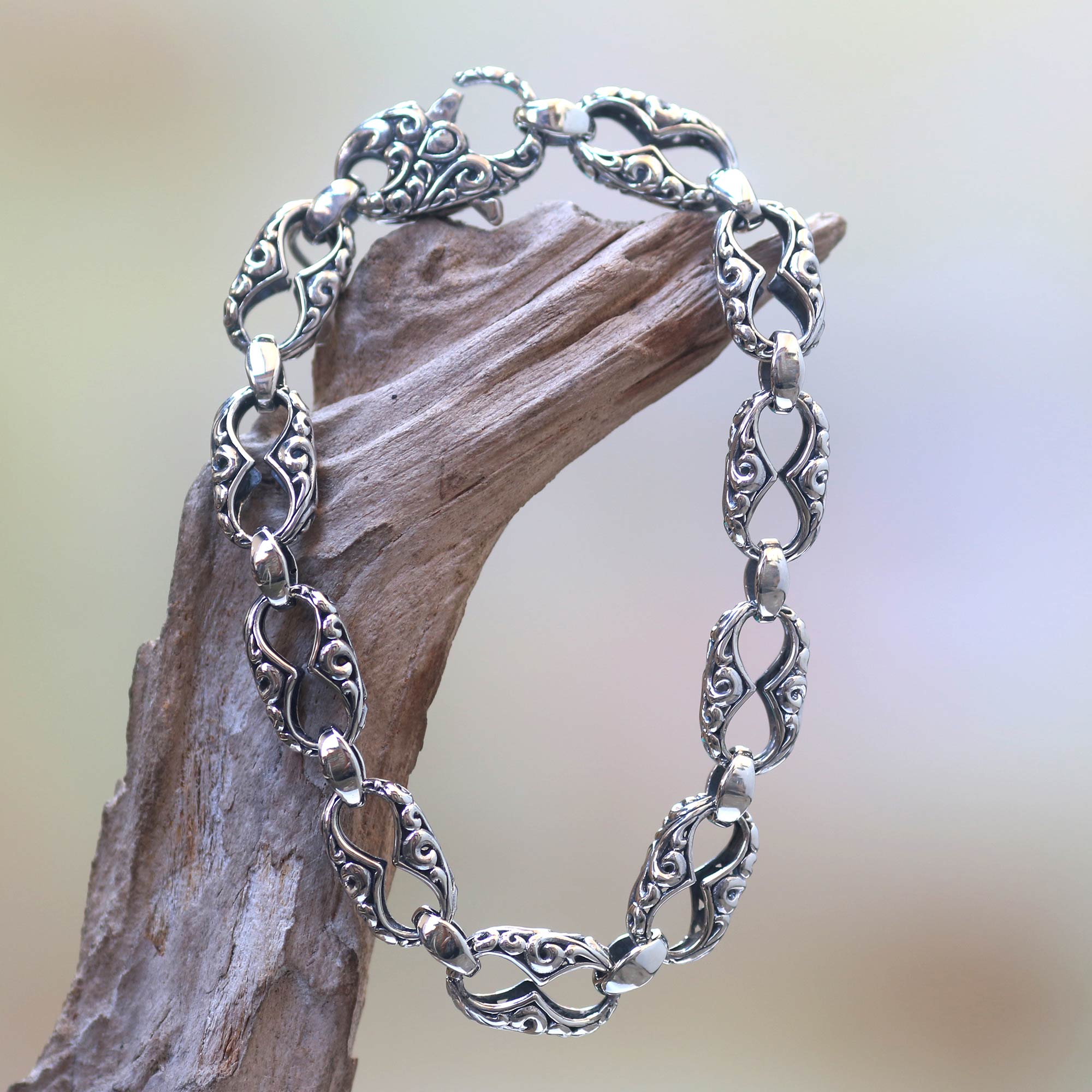 Premium Balinese Fern Sterling Silver Bracelet by Kadek Hendra