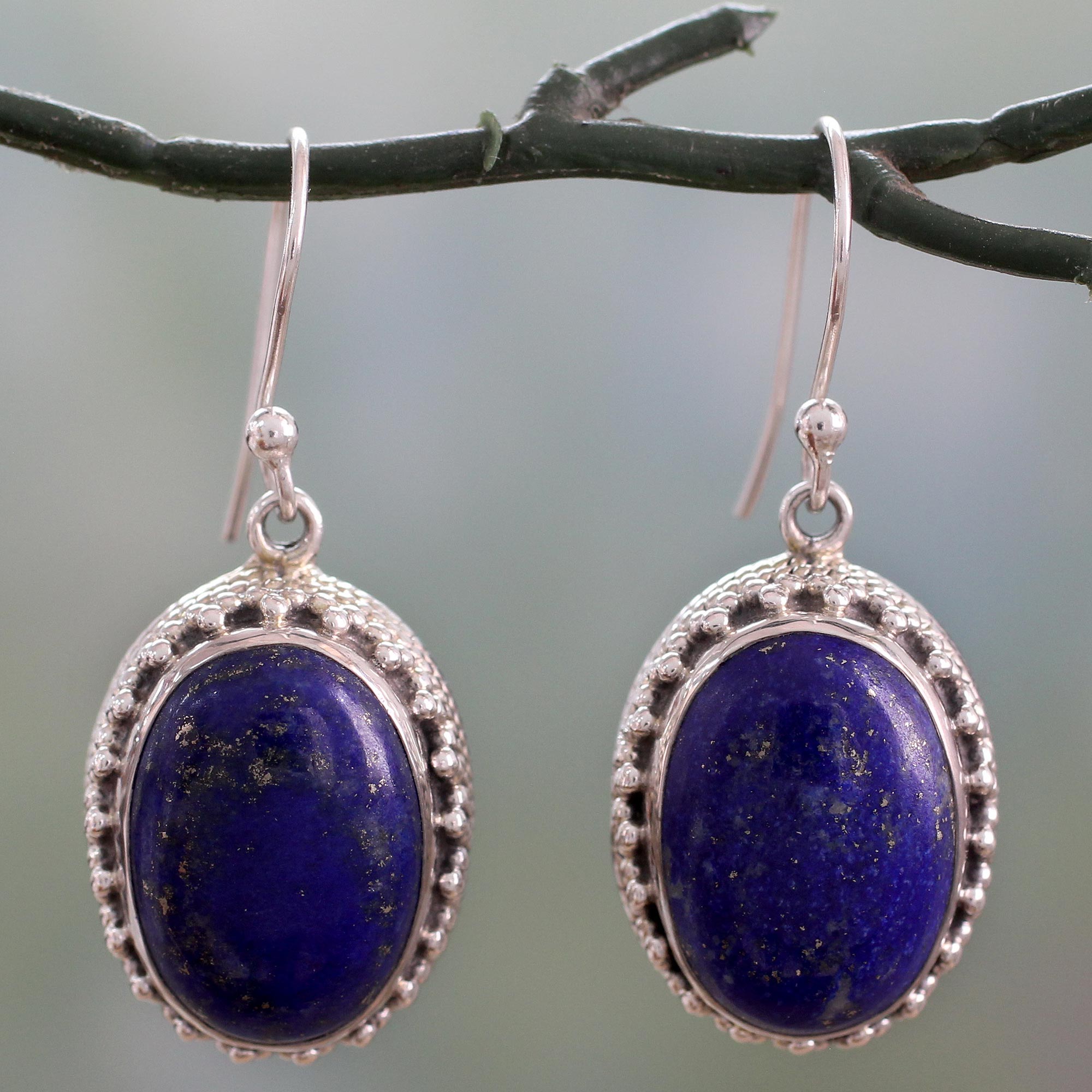 Premium Blue Mystique Handcrafted Sterling Silver & Lapis Lazuli Earrings