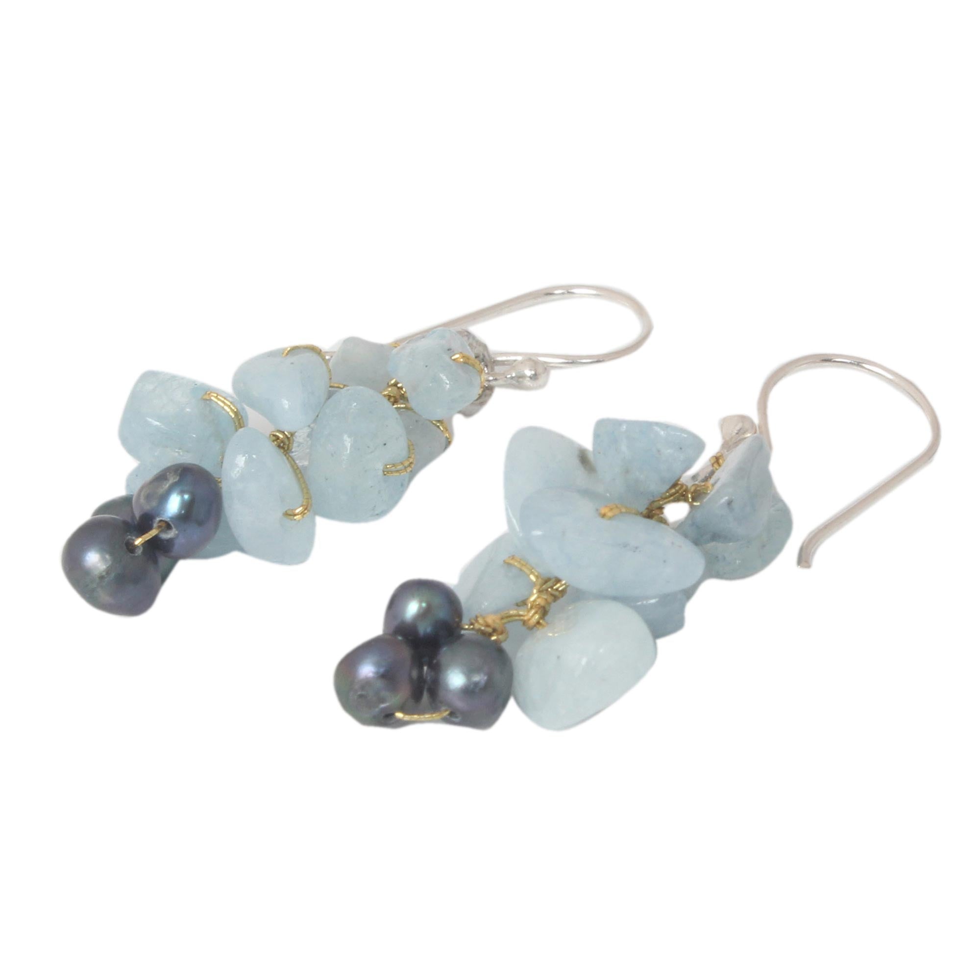 Premium Aquamarine Beaded Earrings – Ultimate Elegance